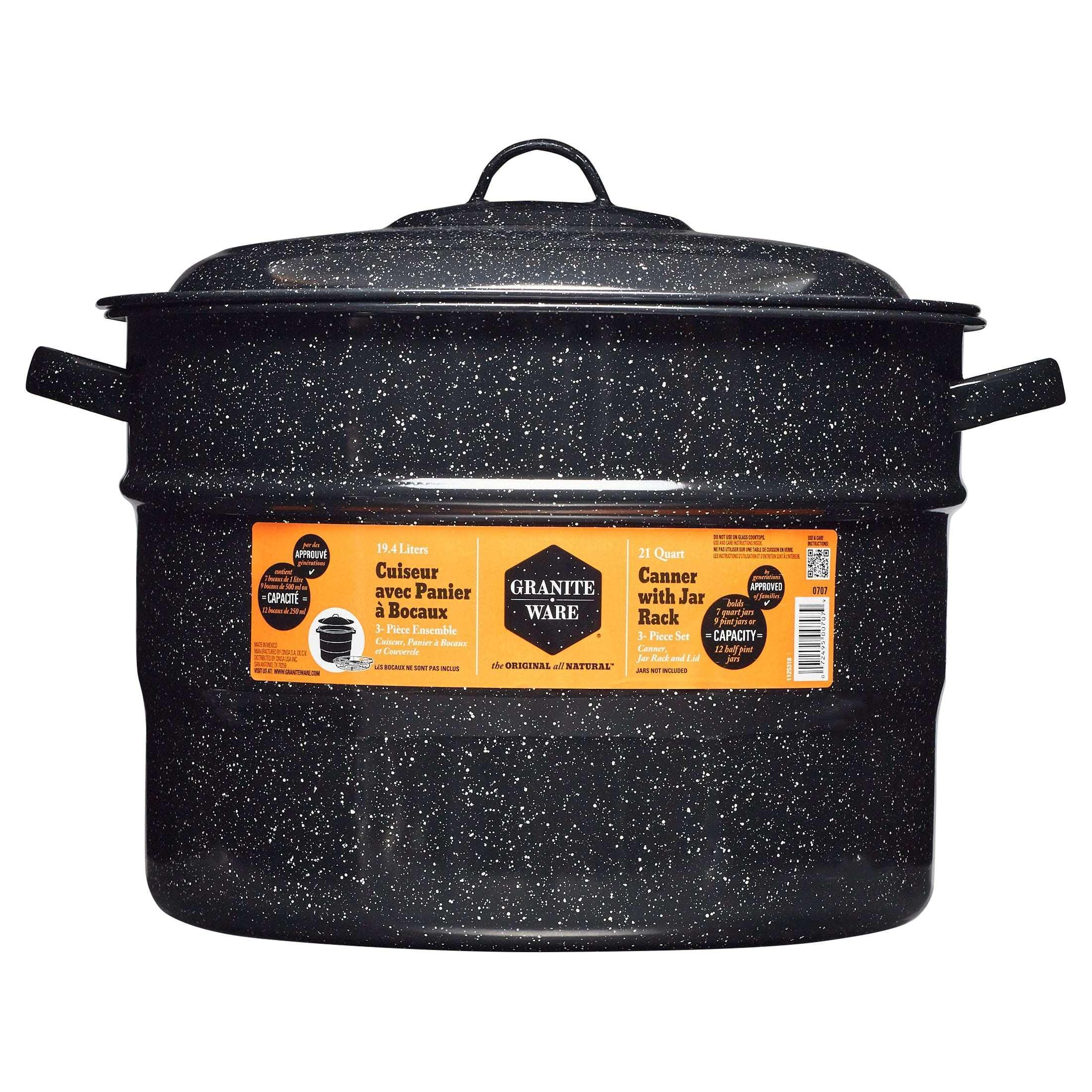 Granite Ware 21.5 Quart Water Bath Canner, Large Enamel Canning Pot with Rack, Canning Supplies for Jam, Salsa and Pickles - Image 8