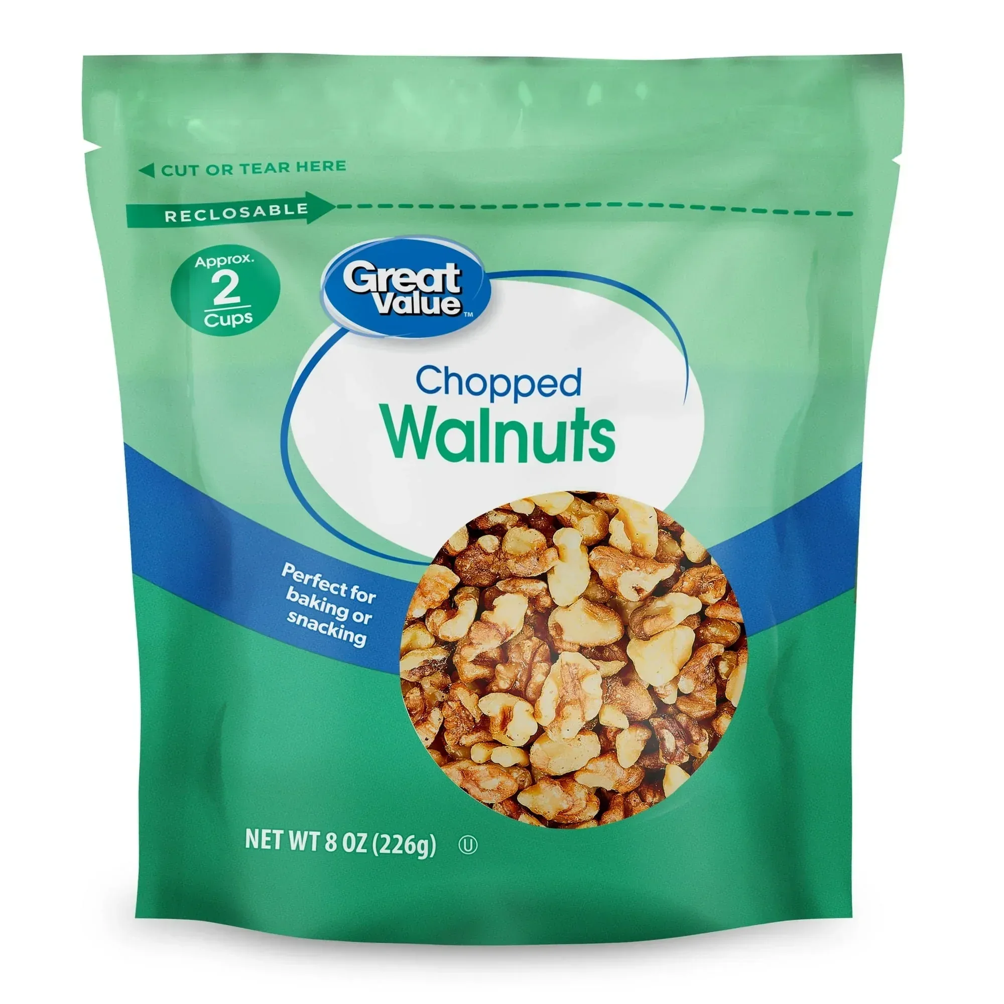 Great Value Chopped Walnuts, 8 oz