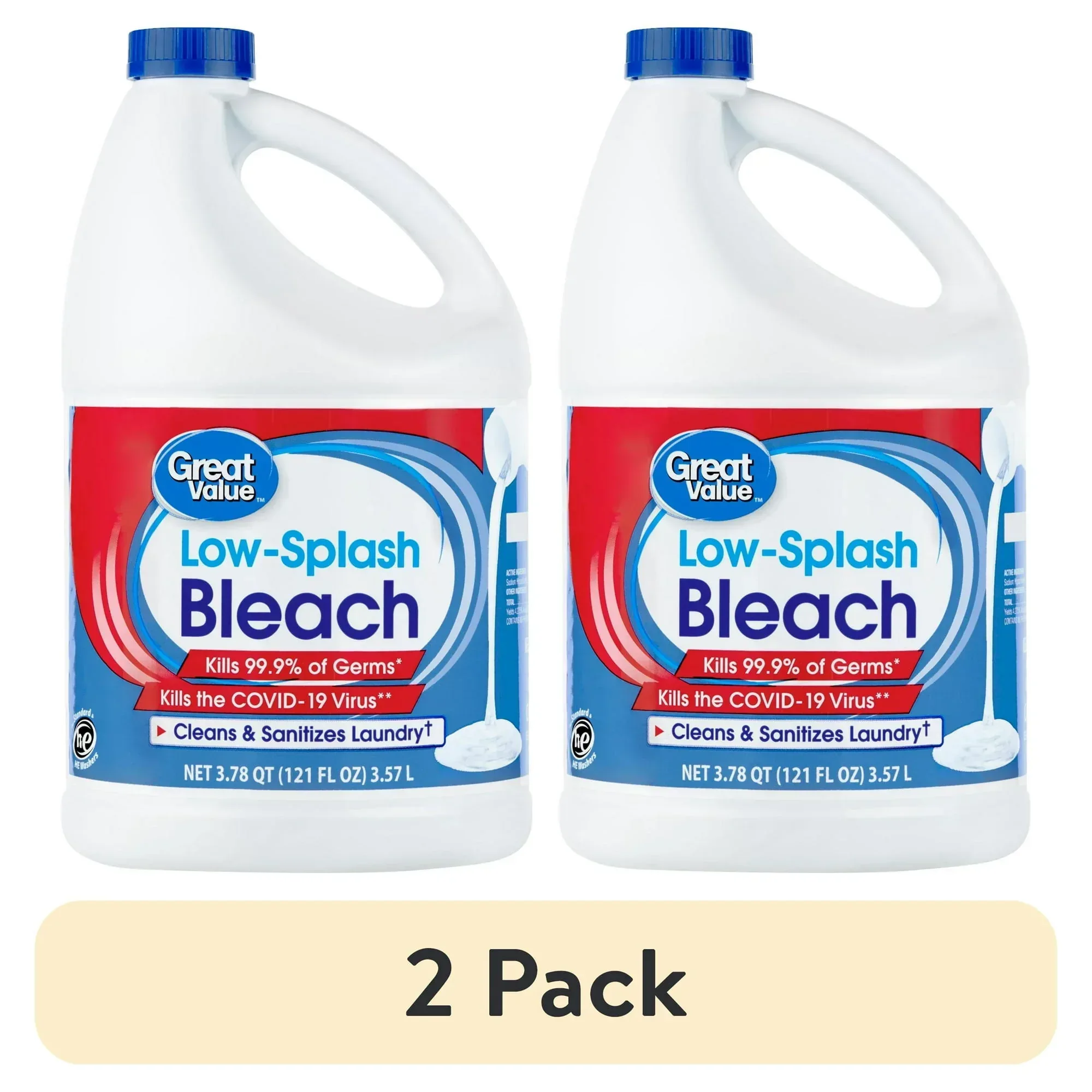 Great Value Concentrated Low Splash Bleach Regular, 121 floz - Image 2