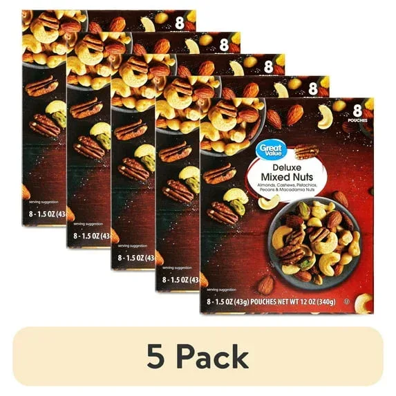 Great Value Deluxe Mixed Nuts, 1.5 oz, 8 Count - Image 6