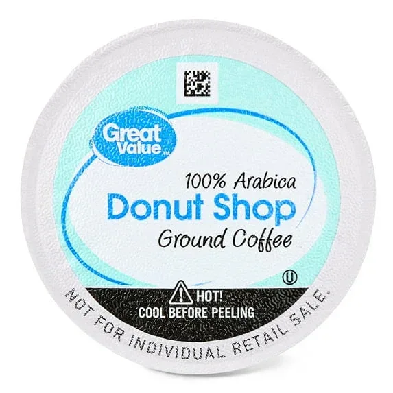 Great Value Donut Shop 100% Arabica Medium Roast Ground Coffee Pods, 38.4oz, 100 Count - Image 2
