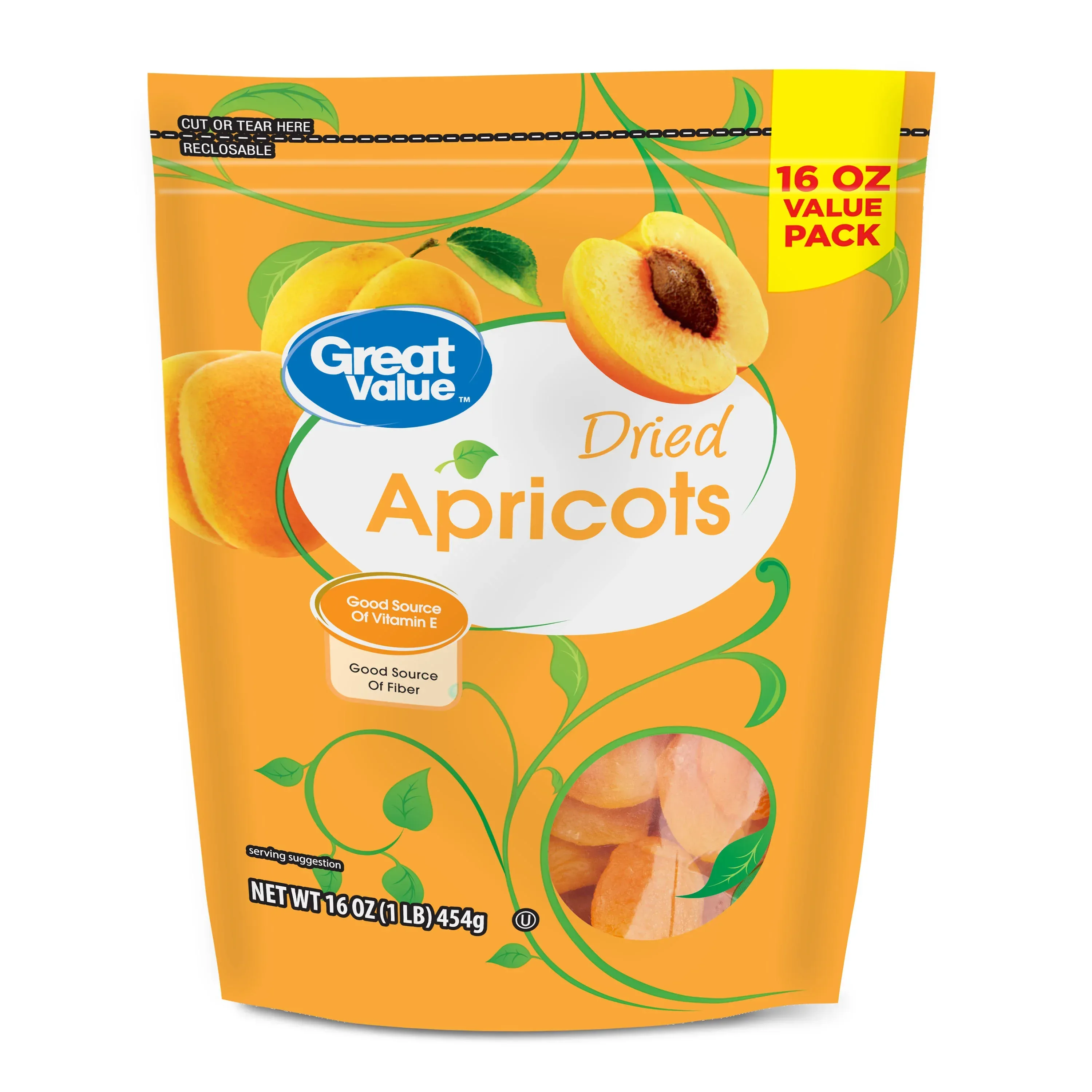 Great Value Dried Apricots, 16 oz