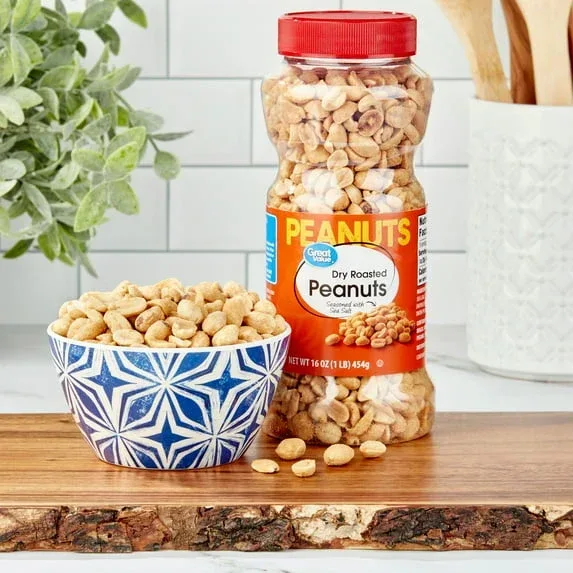 Great Value Dry Roasted Peanuts, 16 oz - Image 2