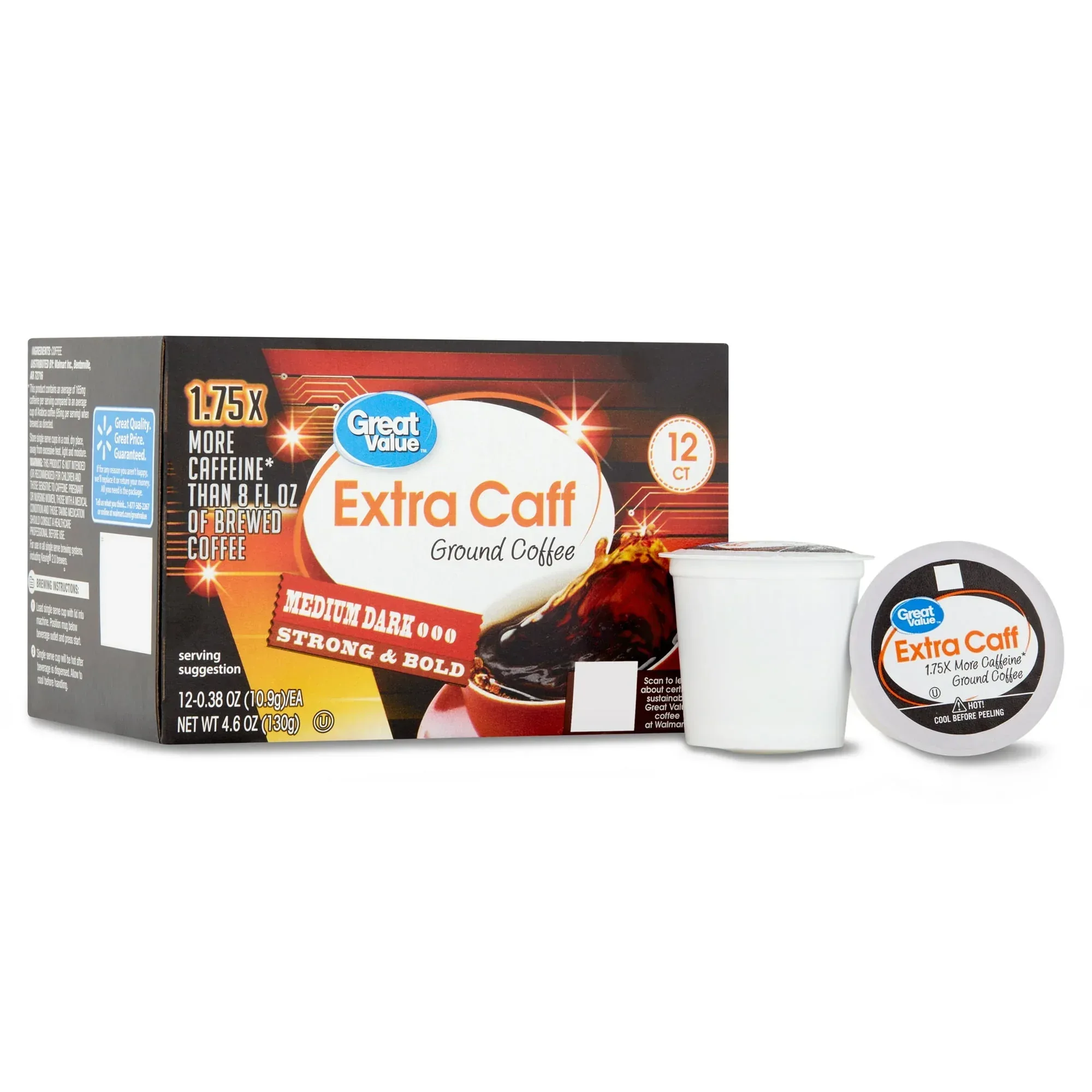 Great Value Espresso, Dark Roast Coffee Pods, 12 Count - Image 10