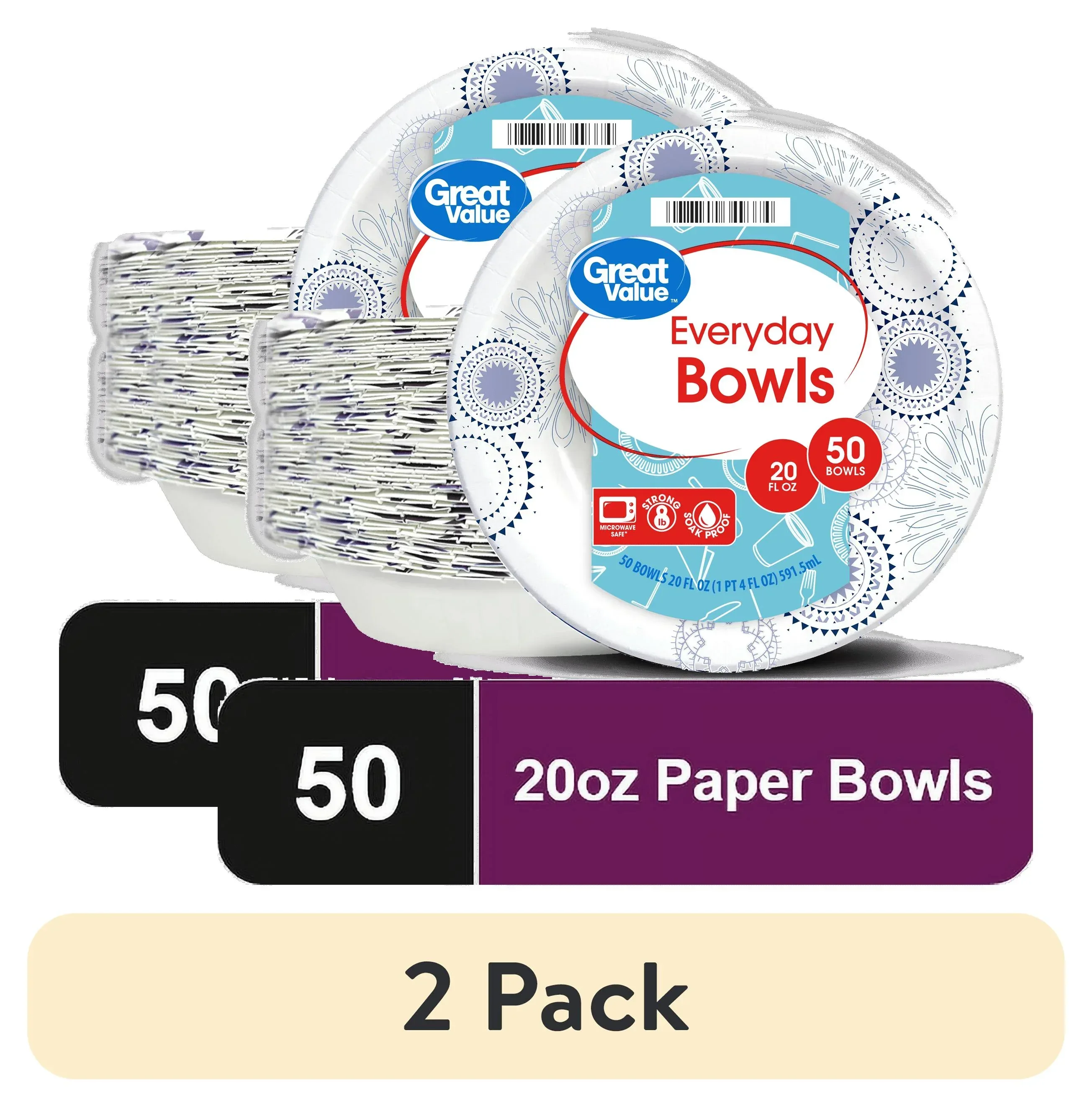 Great Value Everyday Disposable Paper Bowls, 20 oz, 50 Count - Image 6