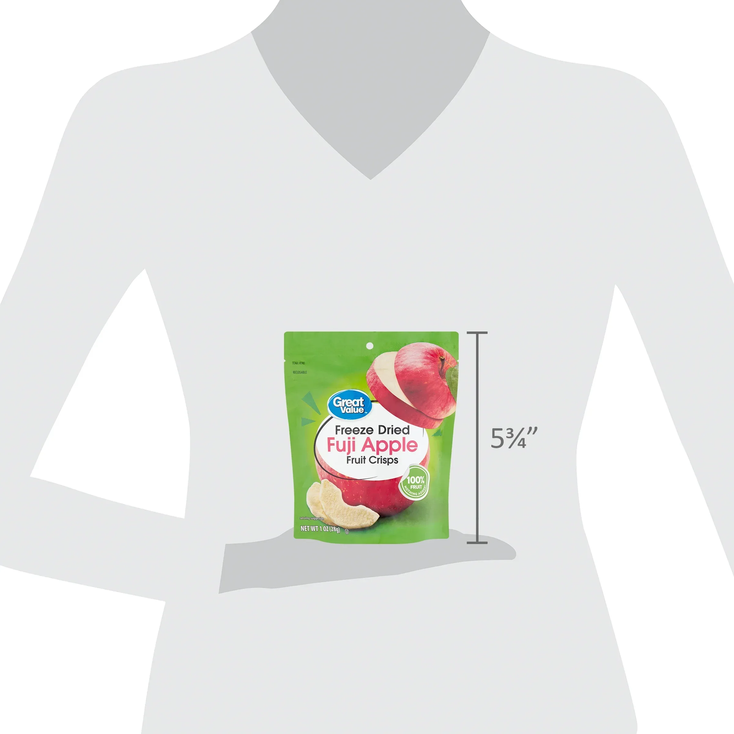 Great Value Freeze Dried Fuji Apple Fruit Crisps, 1 oz - Image 4