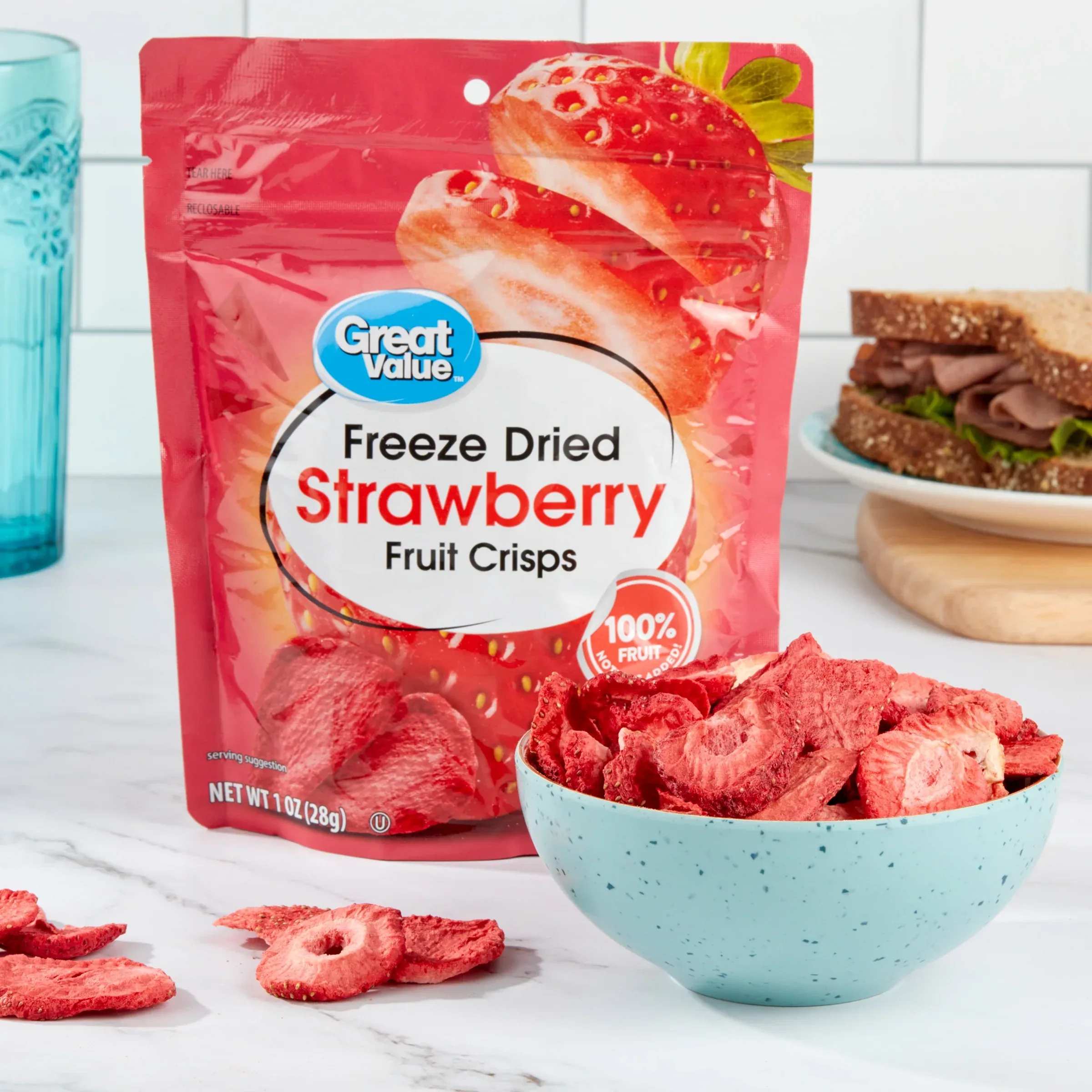 Great Value Freeze Dried Strawberry Fruit Crisps, 1 oz - Image 4