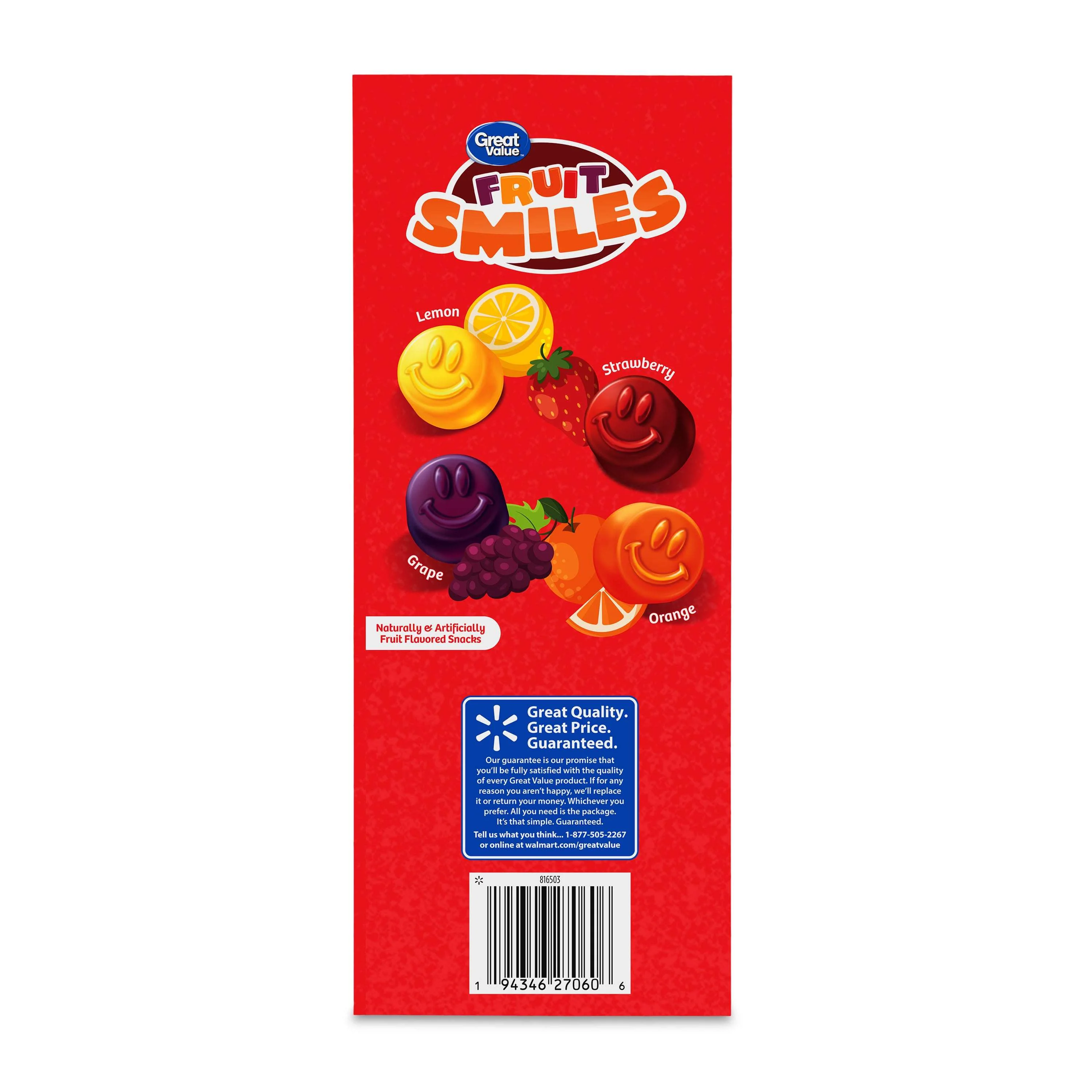 Great Value Fruit Smiles Snacks, Original Flavor, 40 Count - Image 4