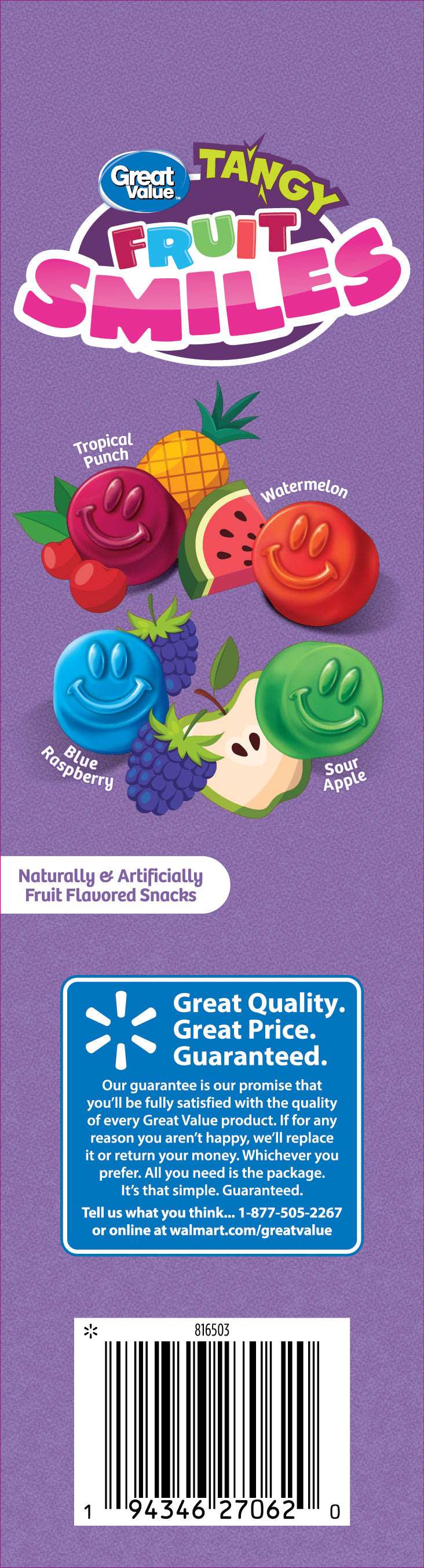 Great Value Fruit Smiles Snacks, Tangy Flavor, 22 Count - Image 4