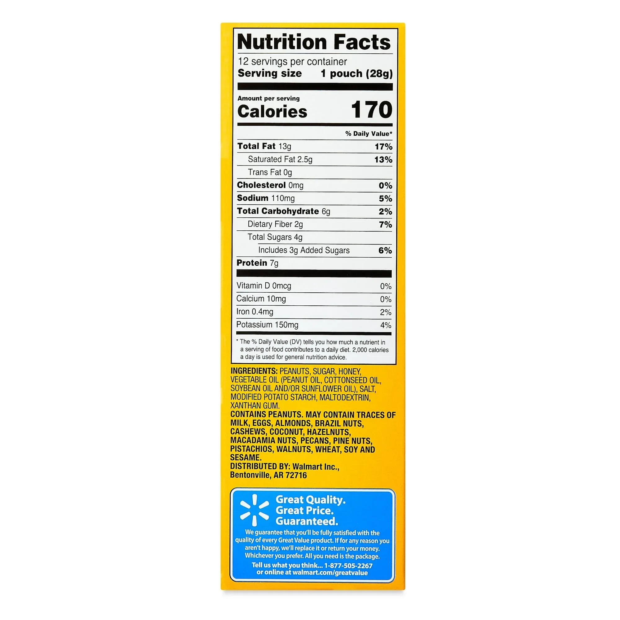 Great Value Honey Roasted Peanuts, 1 oz, 12 Count - Image 5