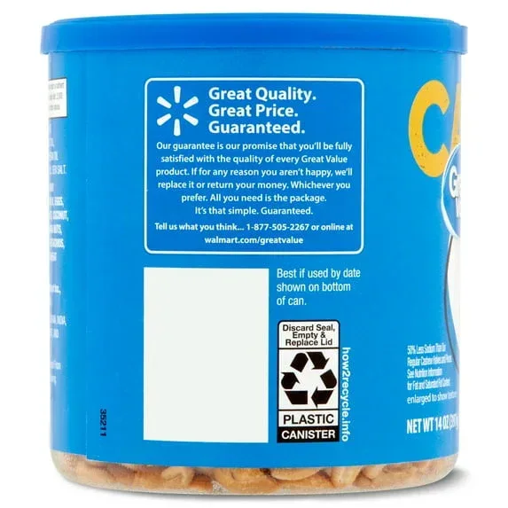 Great Value Lightly Salted Cashew Halves & Pieces, 14 oz - Image 2