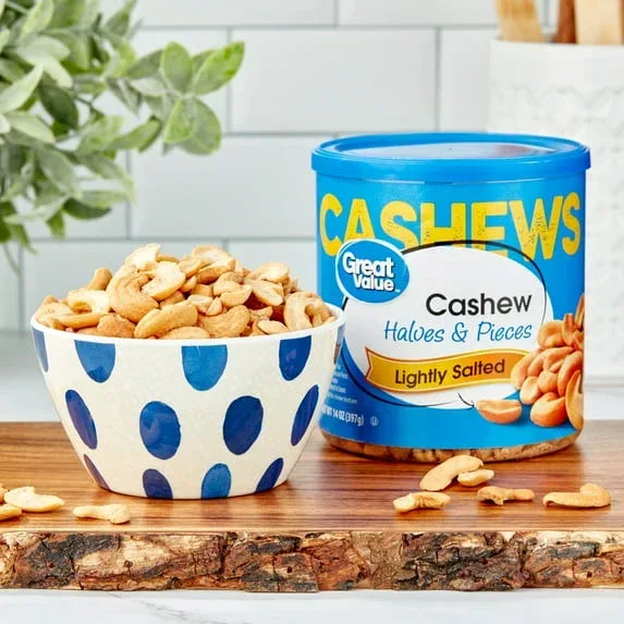 Great Value Lightly Salted Cashew Halves & Pieces, 14 oz - Image 5