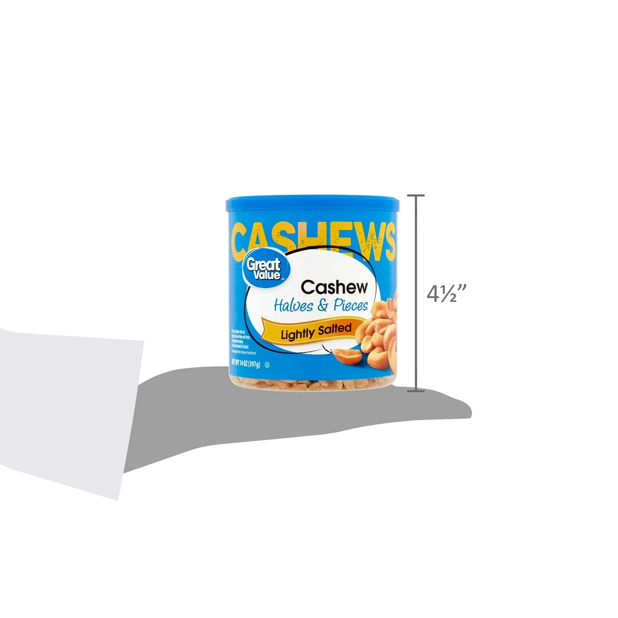 Great Value Lightly Salted Cashew Halves & Pieces, 14 oz - Image 6