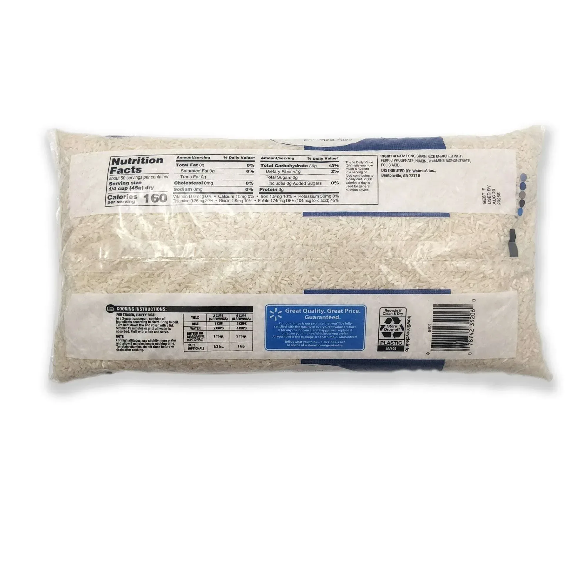 Great Value Long Grain Enriched Rice, 5 lbs - Image 4