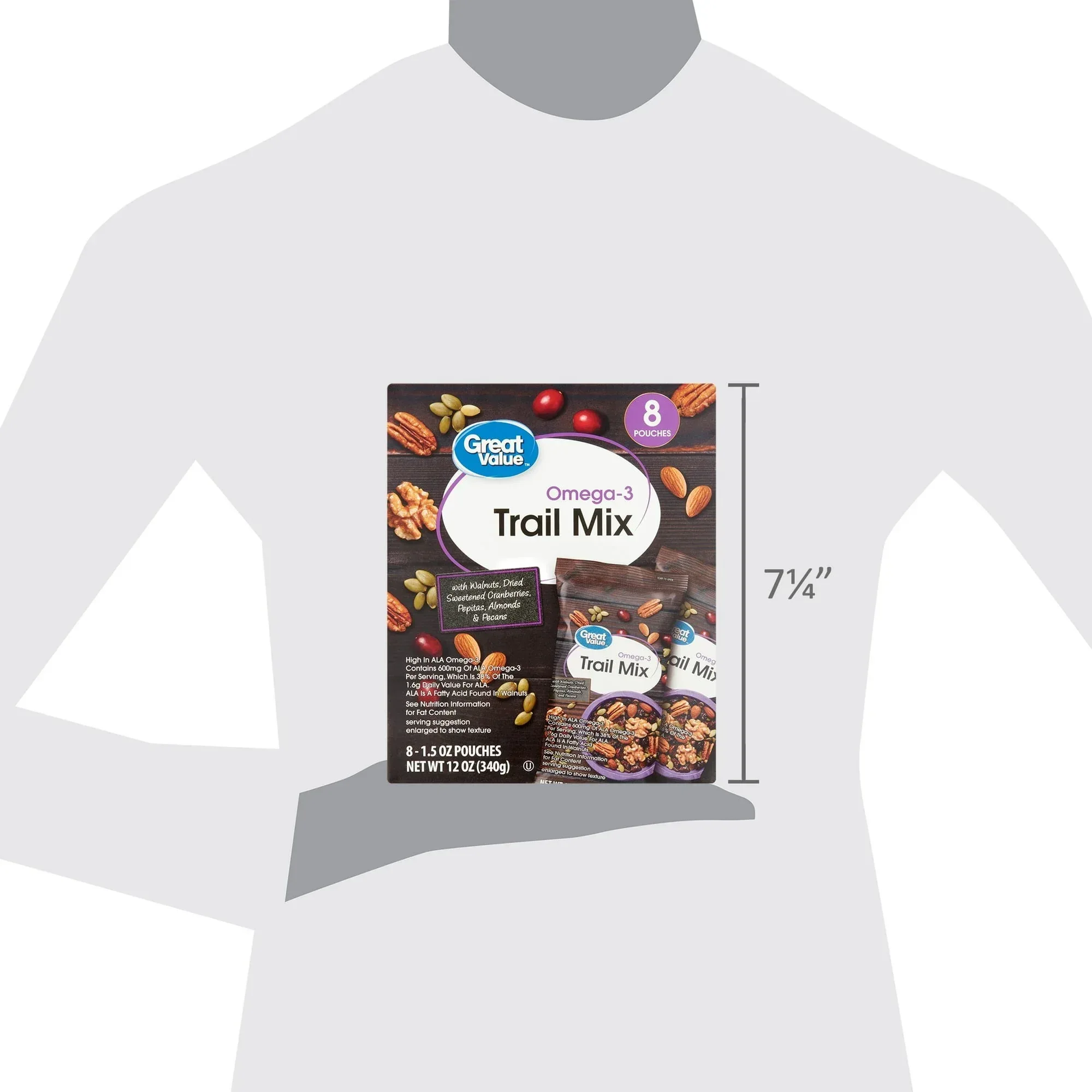 Great Value Omega-3 Trail Mix, 1.5 oz, 8 Count - Image 5