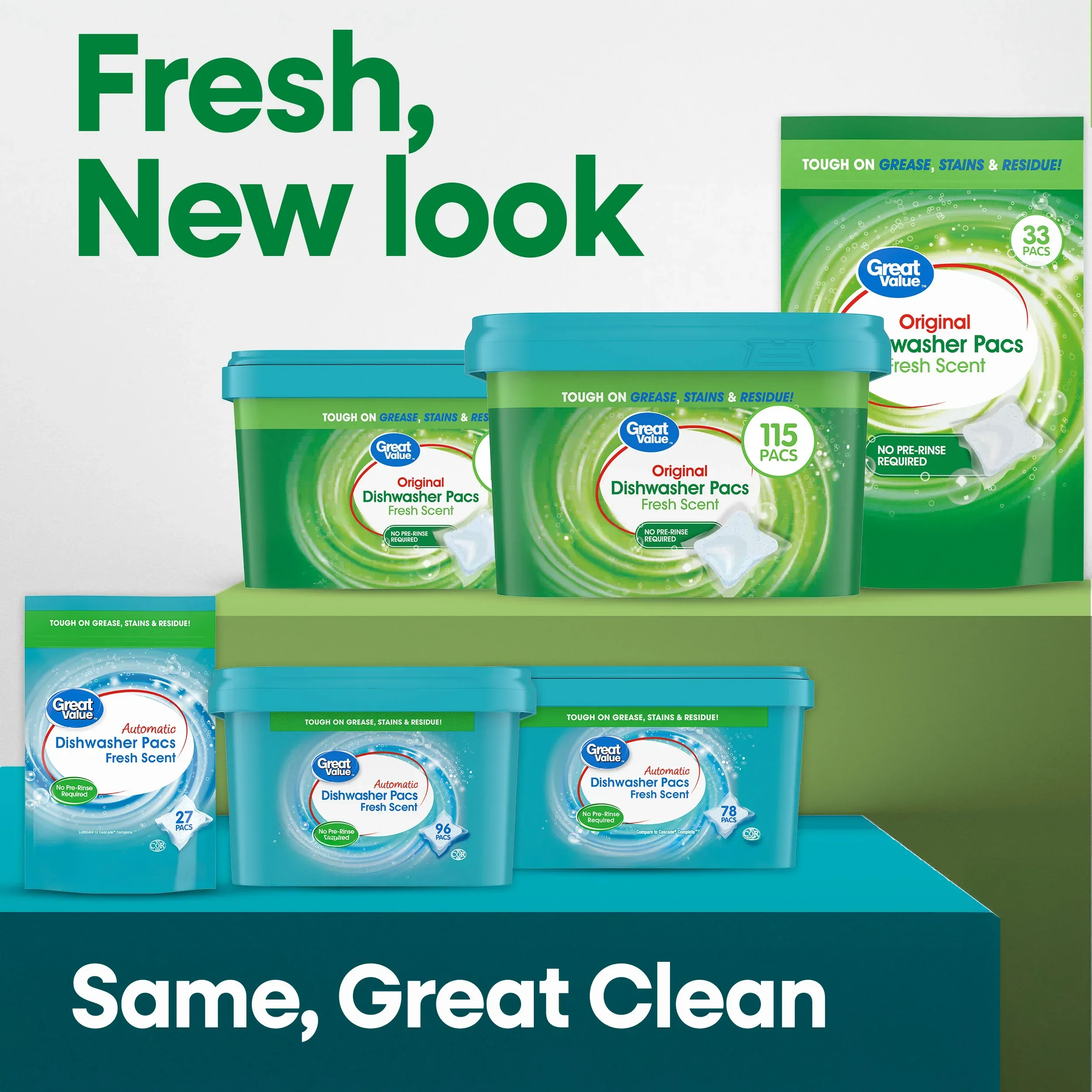 Great Value Original Dishwasher Pacs, Fresh Scent, 115 Count - Image 8