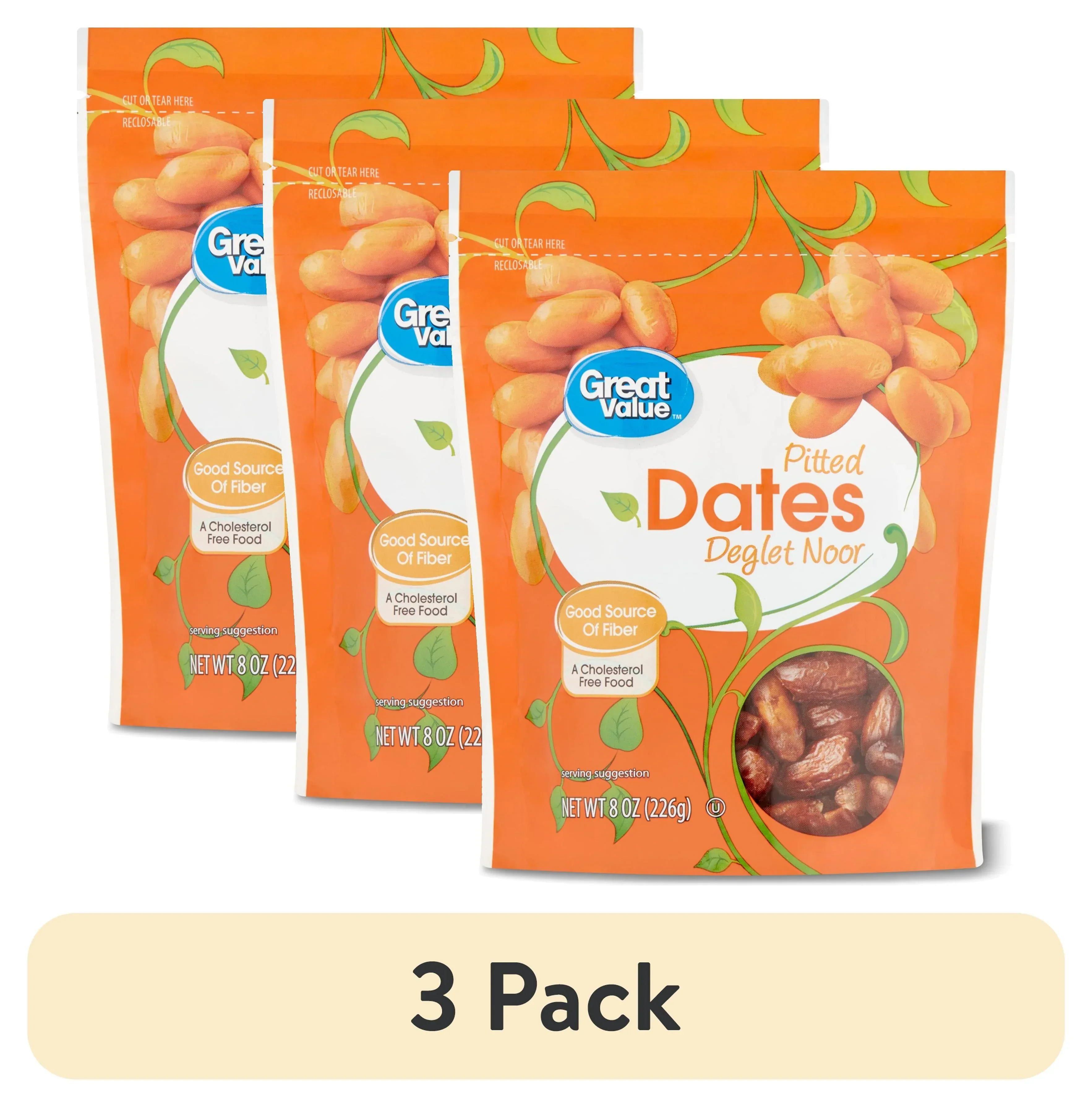 Great Value Pitted Deglet Noor Dates Dried Fruit, 8 oz - Image 6