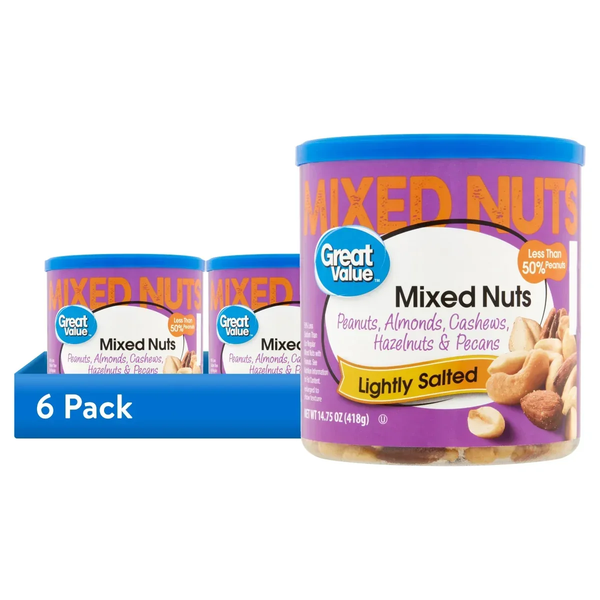Great Value Roasted & Lightly Salted Mixed Nuts, 14.75 oz - Image 7