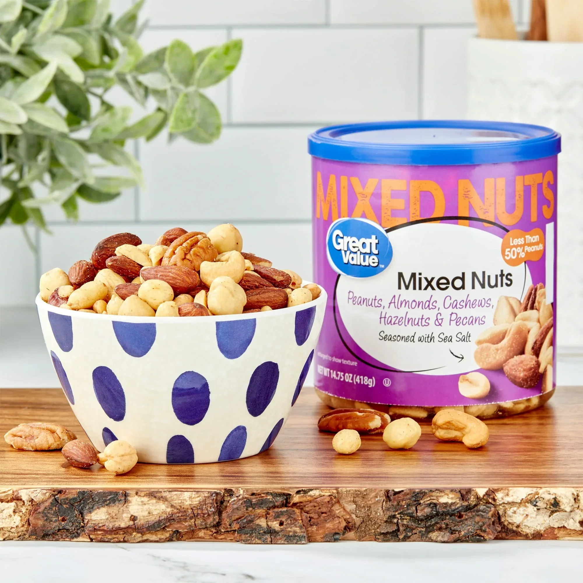 Great Value Roasted & Salted Mixed Nuts, 14.75 oz - Image 2