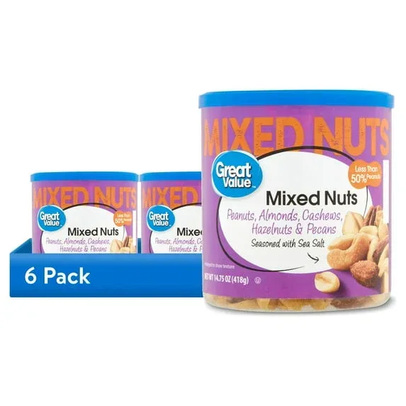 Great Value Roasted & Salted Mixed Nuts, 14.75 oz - Image 7