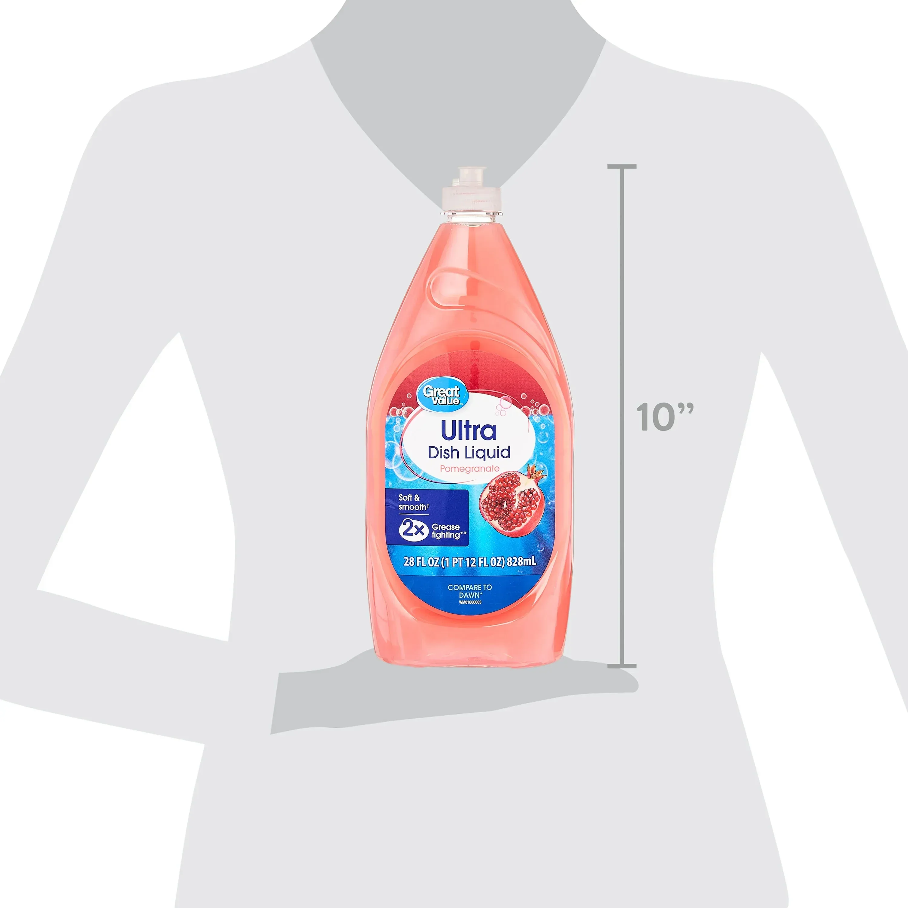 Great Value Soft & Smooth Ultra Dish Liquid, Pomegranate, 28 fl oz - Image 4