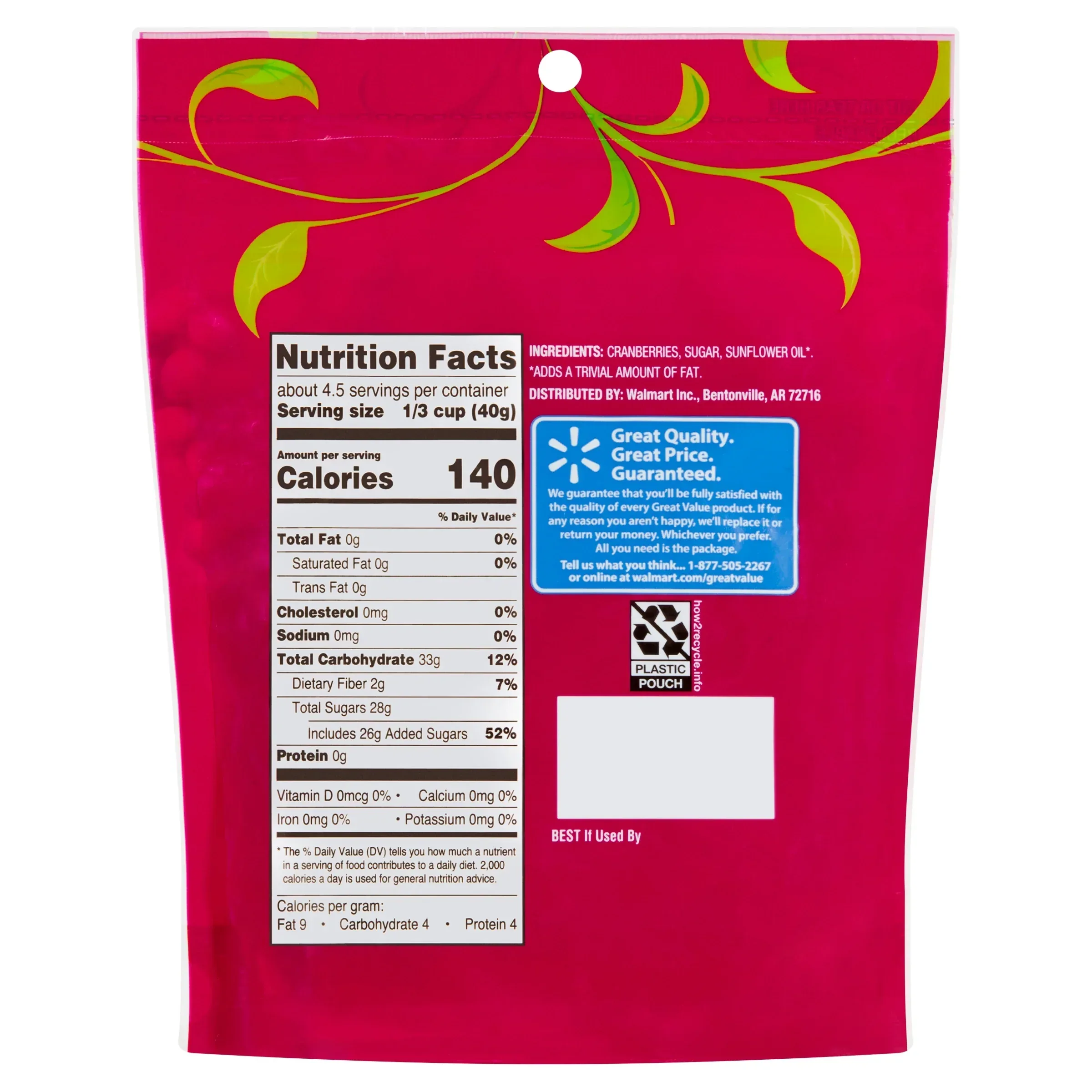 Great Value Sweetened Dried Cranberries, 6 oz - Image 4