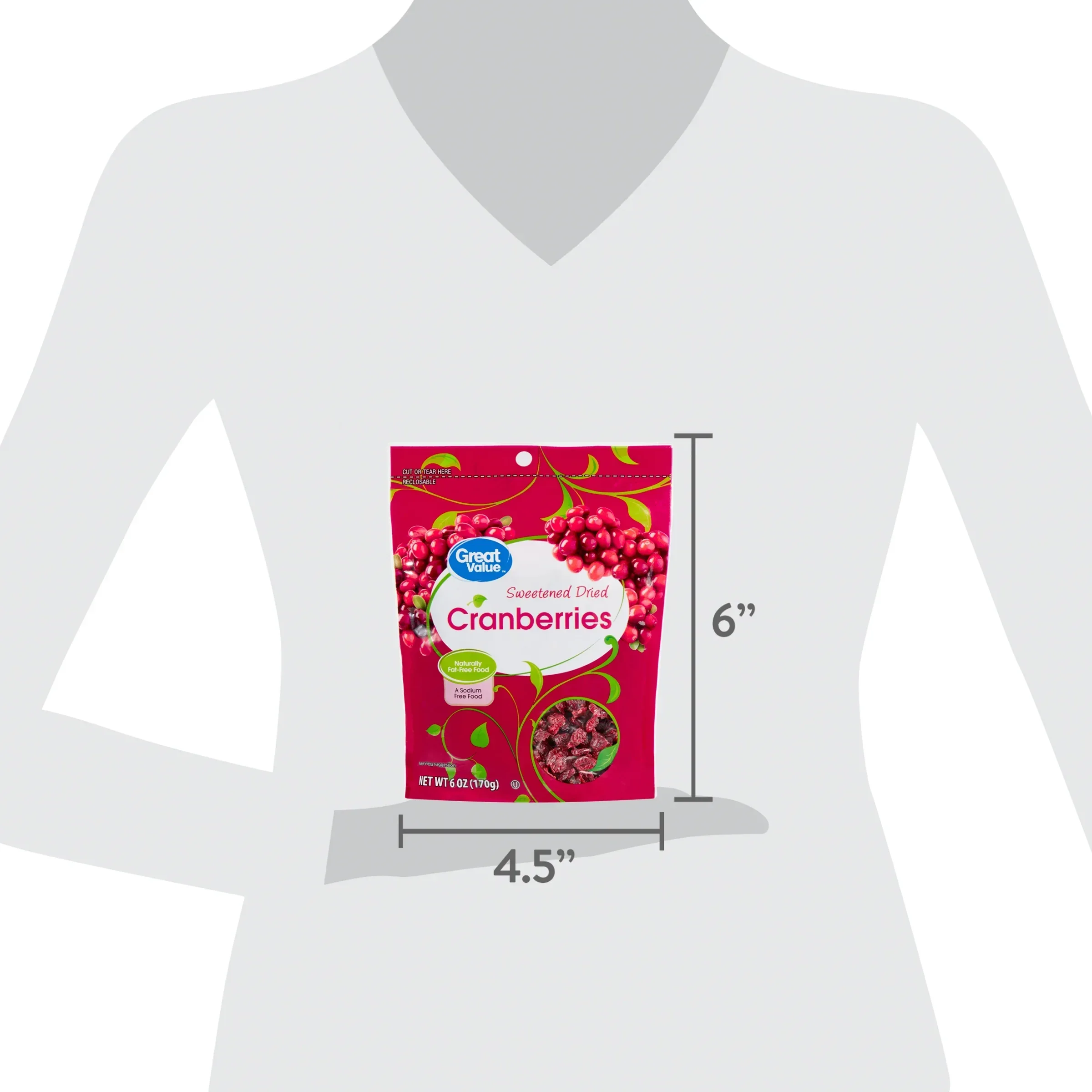 Great Value Sweetened Dried Cranberries, 6 oz - Image 5