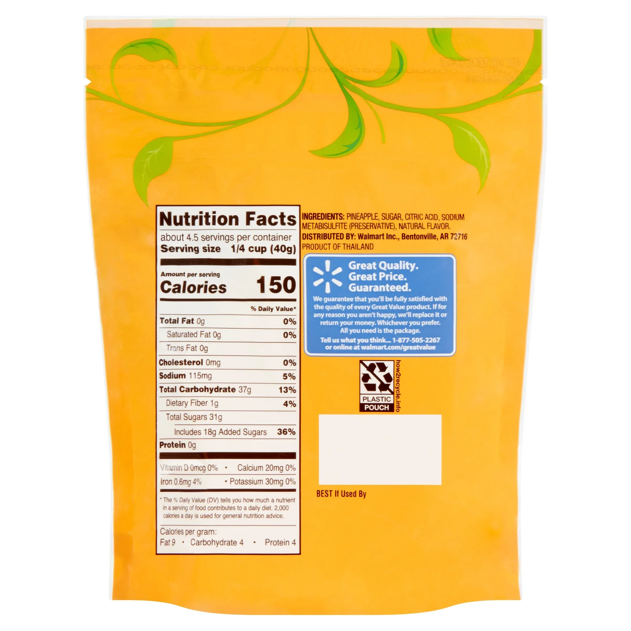 Great Value Sweetened Dried Pineapple, 6 oz - Image 5