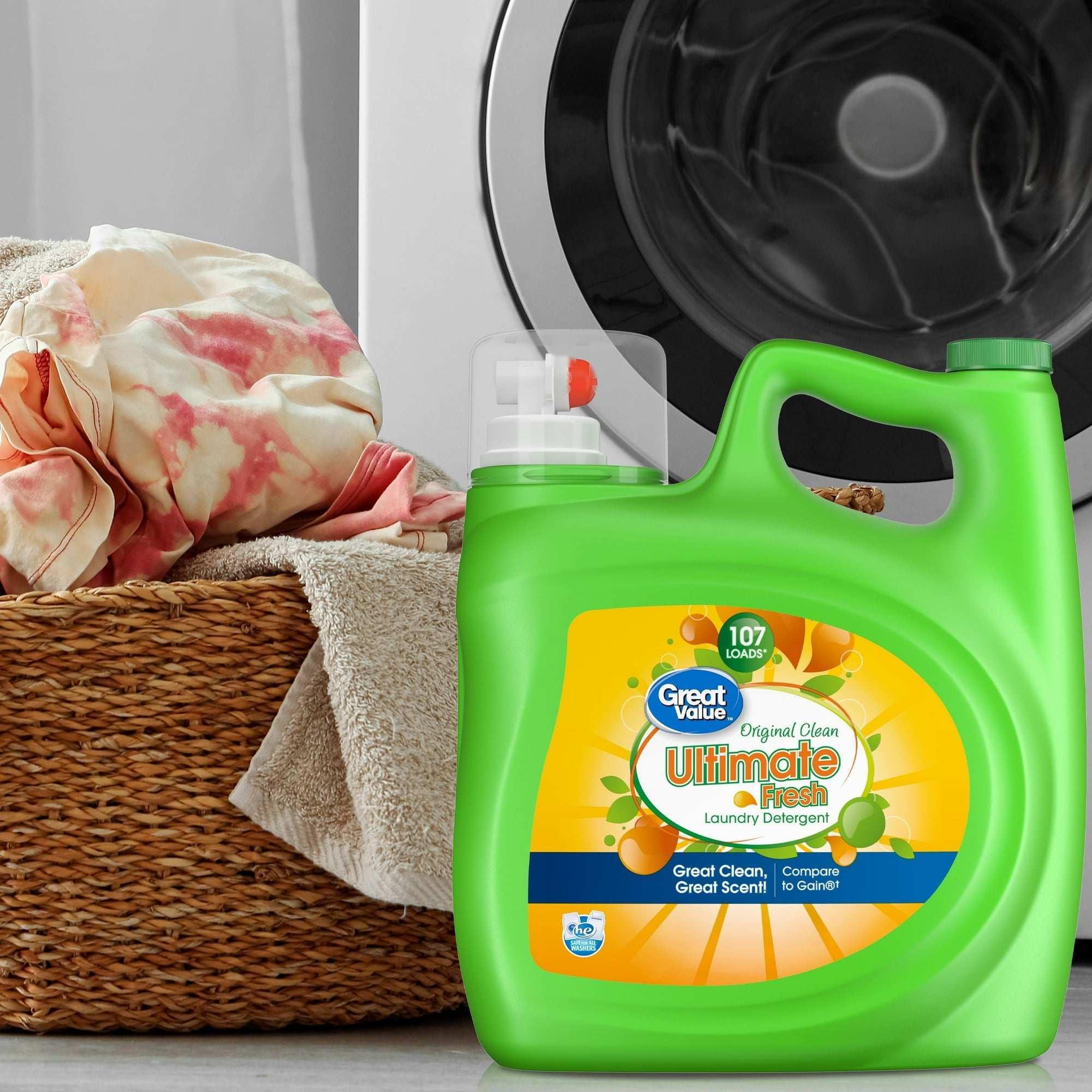 Great Value Ultimate Fresh Laundry Detergent, Original Clean, 154 fl oz, 107 Loads - Image 2