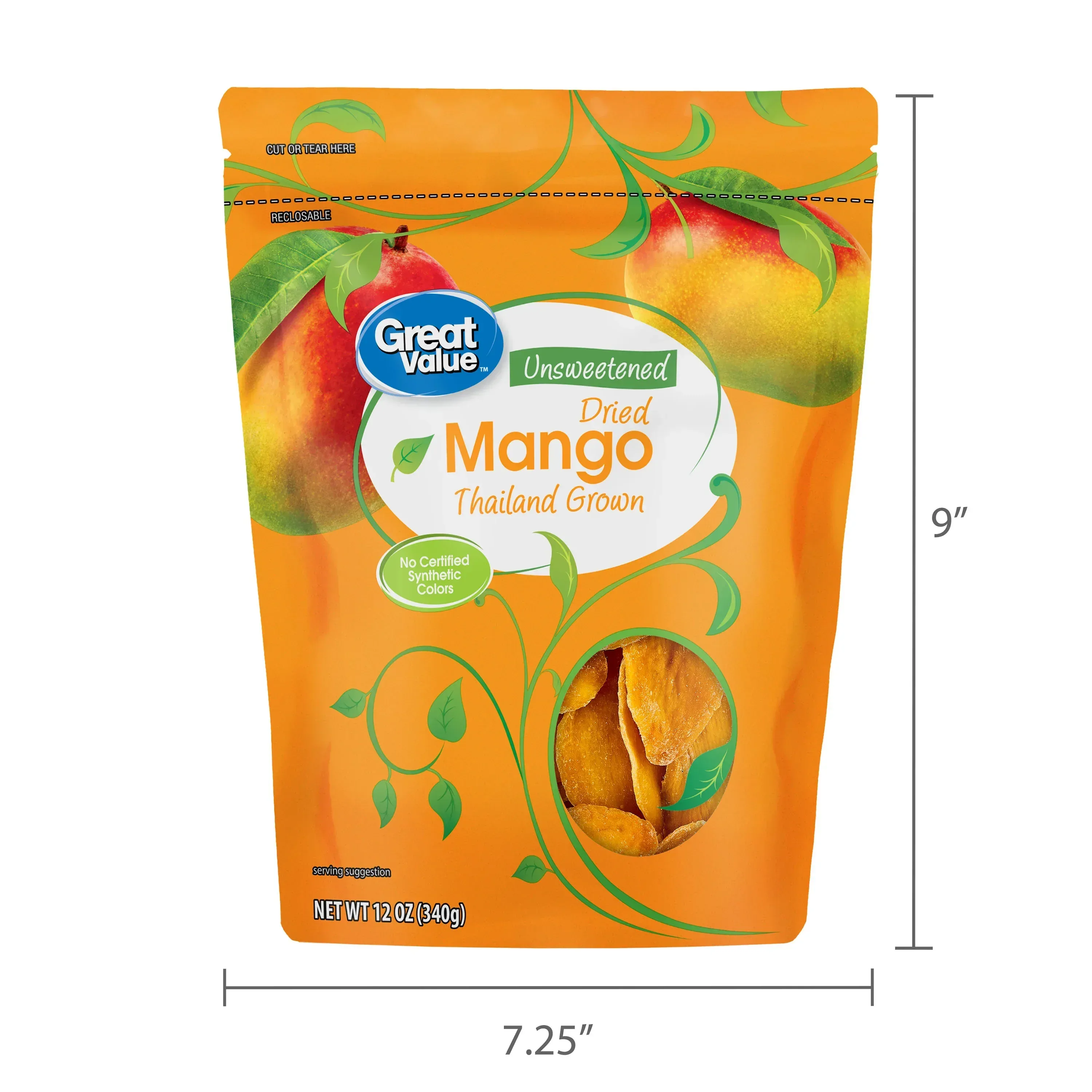 Great Value Unsweetened Dried Mango, 12 oz - Image 6