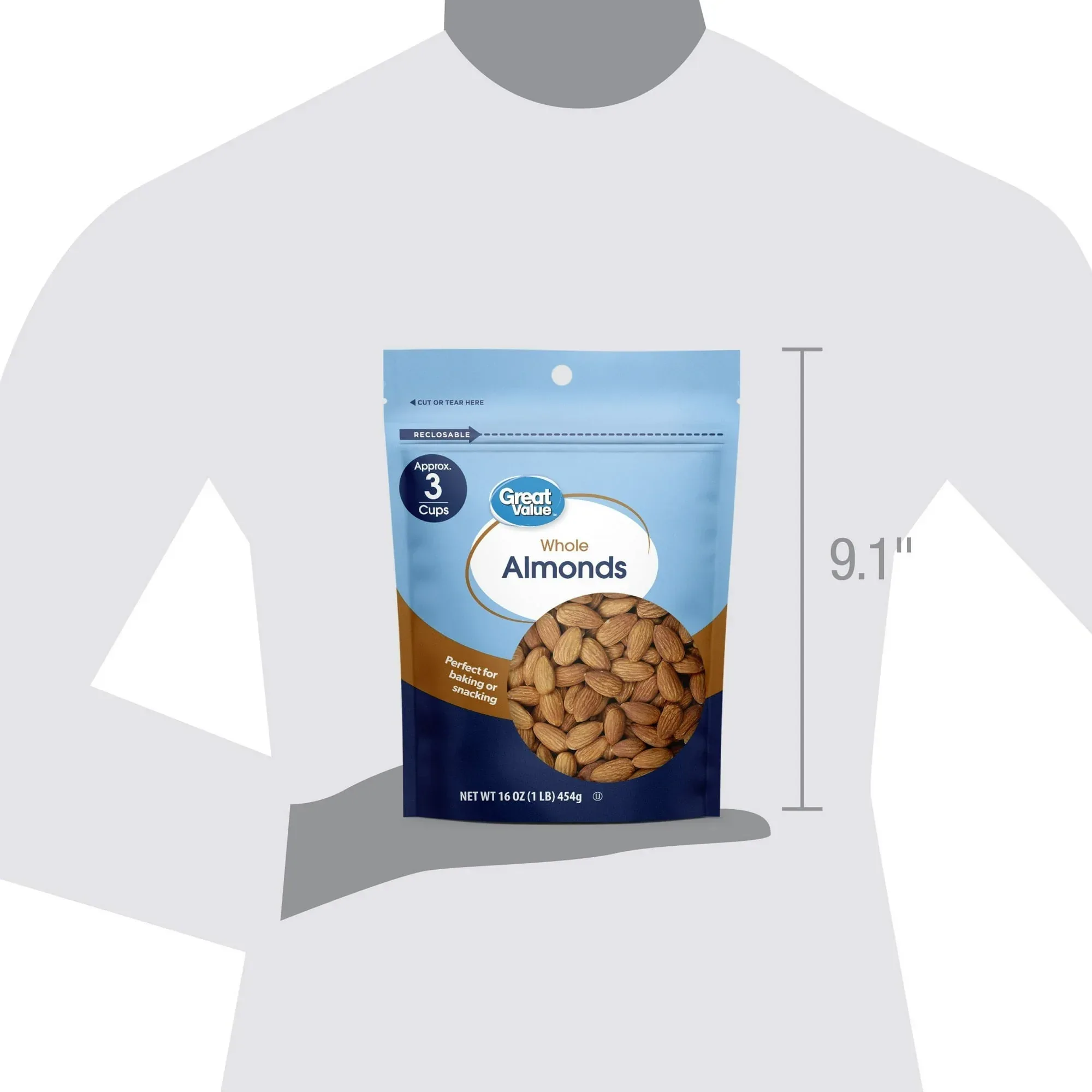 Great Value Whole Almonds, 16 oz - Image 6