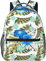 Green Leaves Backpack for women/mother, Watercolor Eucalyptus and Palm Leaf Design, for Travel, Hiking, Laptop Storage - Image 2