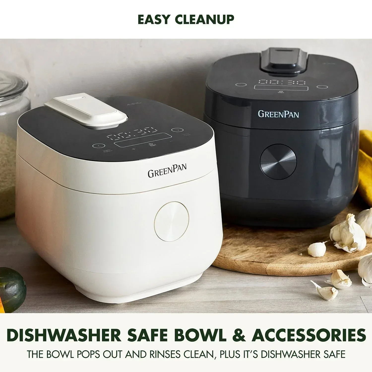 GreenPan 4-Cup Carb Reducing Electric Rice Cooker with 10 Presets - Image 5