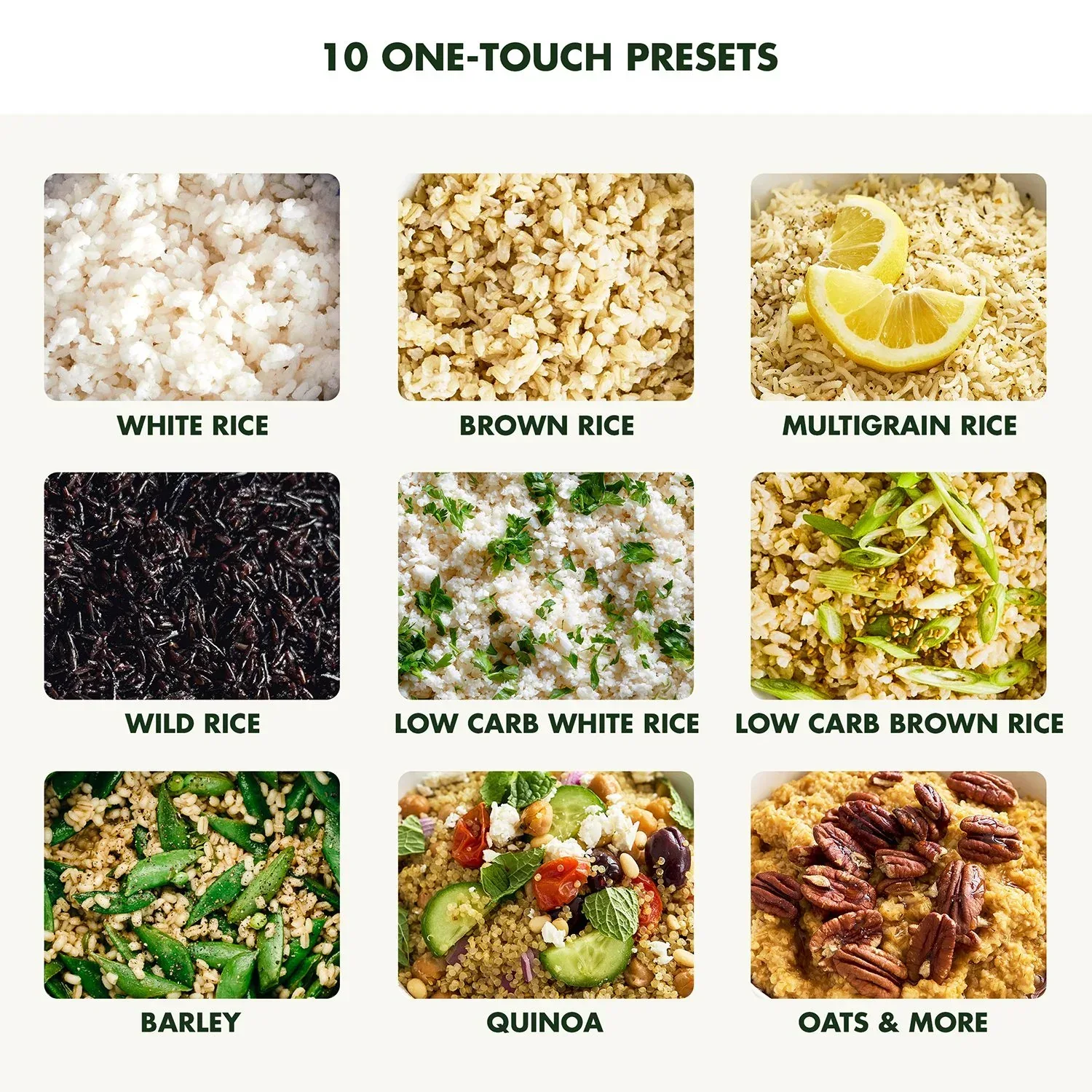 GreenPan 4-Cup Carb Reducing Electric Rice Cooker with 10 Presets - Image 8