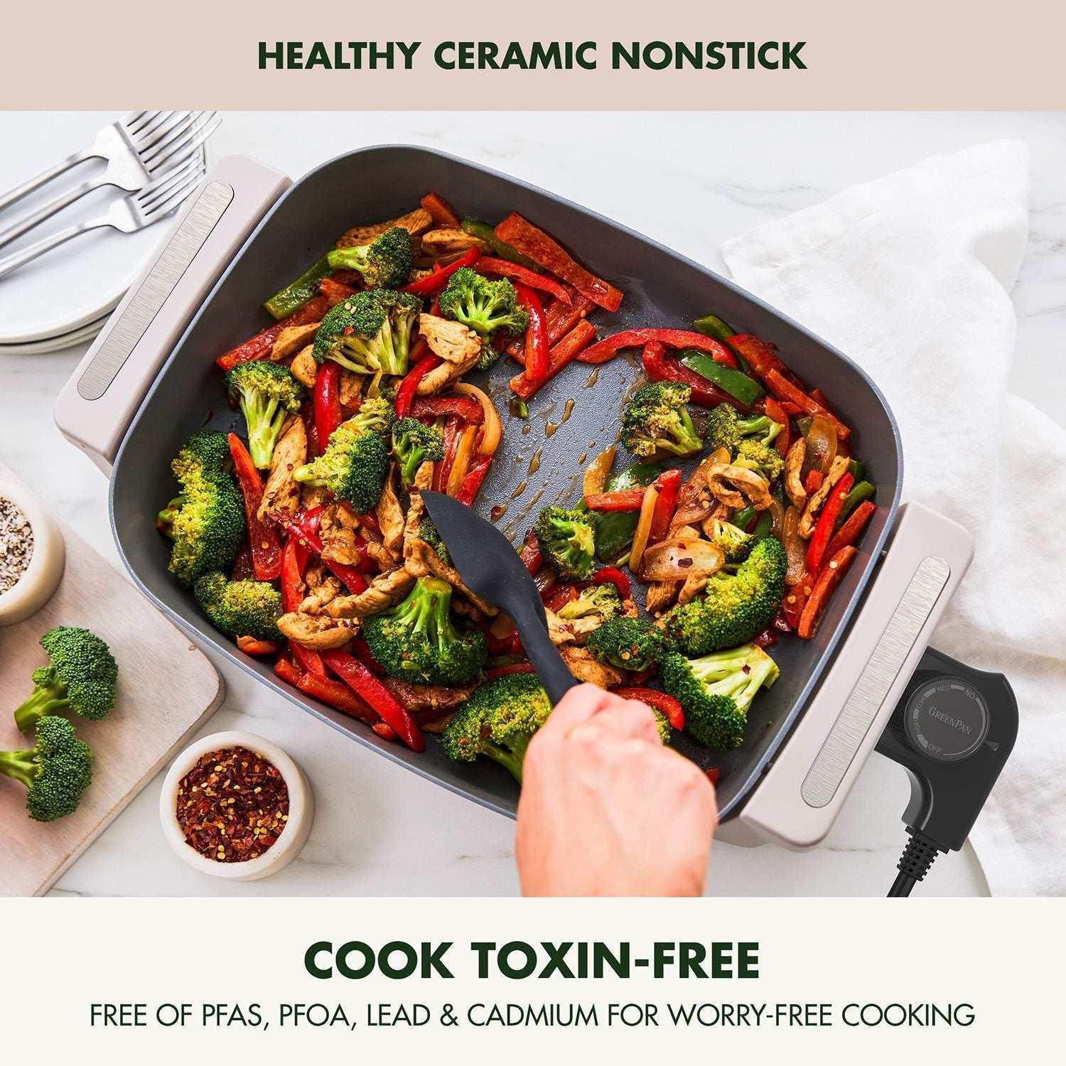 GreenPan Advanced 7-Quart Electric Ceramic Nonstick Skillet - Image 3