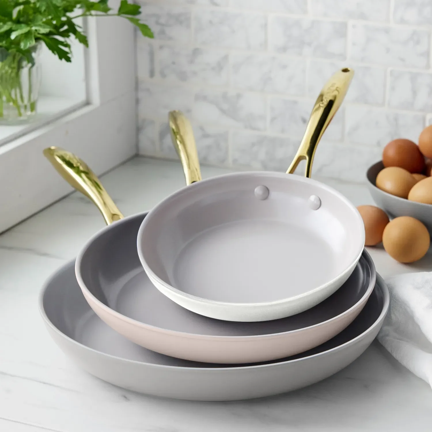 GreenPan Hamptons Skillets, Set of 3 - Image 2