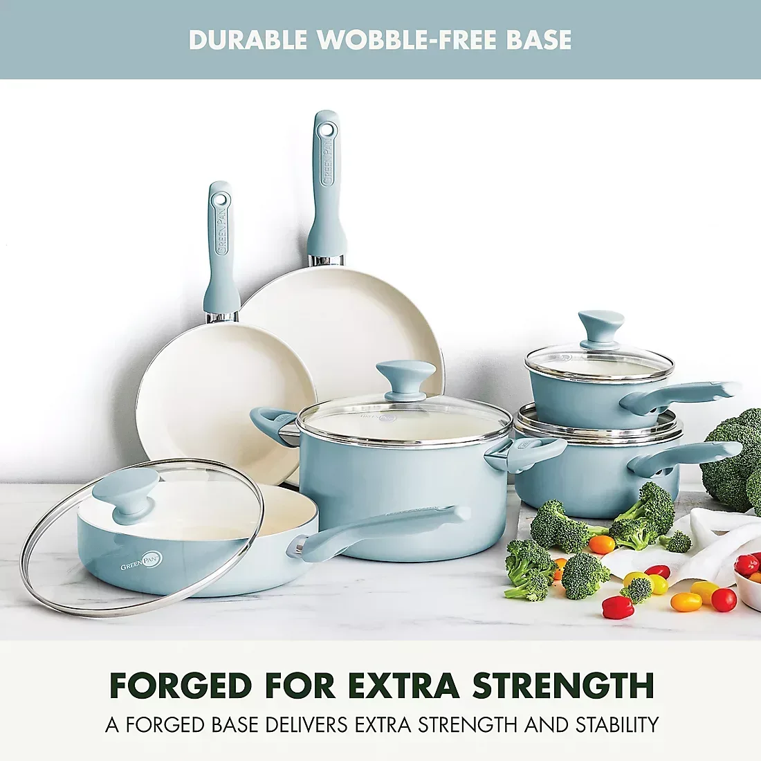 GreenPan Rio 10-Pc. Cookware Set - Blue - Image 4