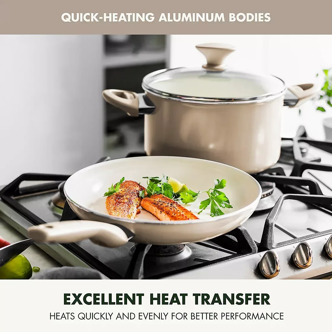 GreenPan Rio 10-Pc. Cookware Set - Taupe - Image 3