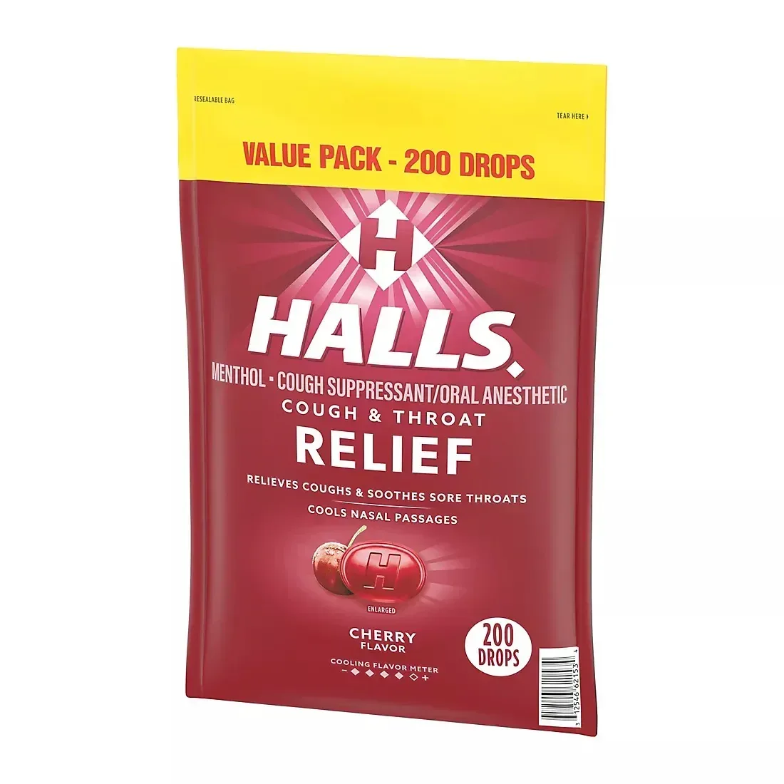 Halls Relief Cherry Flavor Cough Drops, Value Pack, 200 Count - Image 3