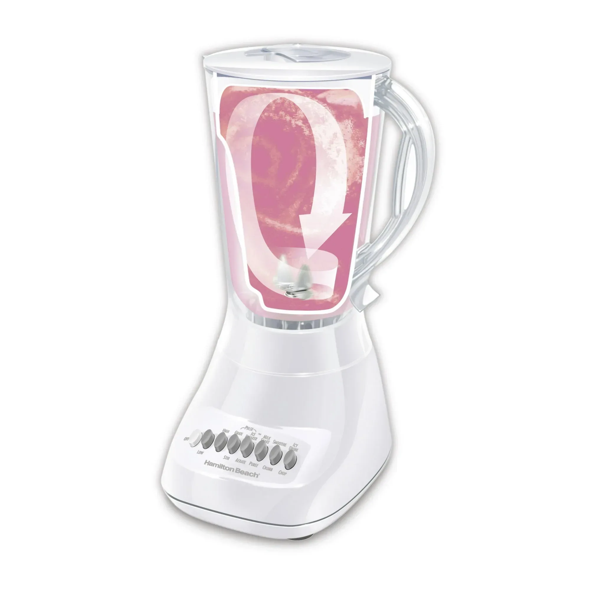 Hamilton Beach 10-Speed Smoothie Blender for Kitchen, 56 oz Jar for Smoothies and Shakes, White - Image 2
