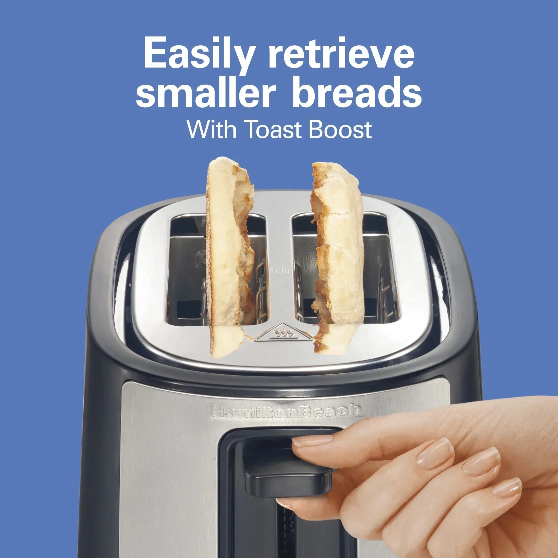 Hamilton Beach 2-Slice Bread and Bagel Toaster with Extra-Wide Slots and Drop-Down Crumb Tray, Black - Image 4