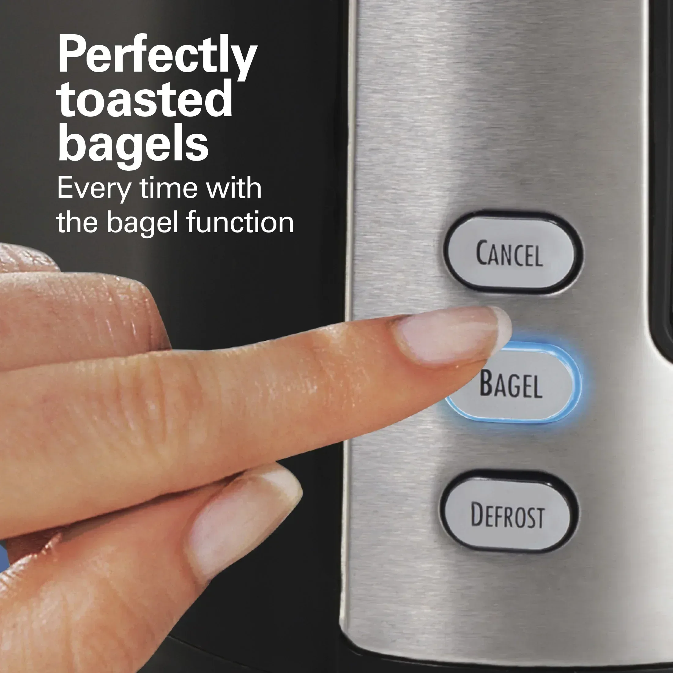 Hamilton Beach 2-Slice Bread and Bagel Toaster with Extra-Wide Slots and Drop-Down Crumb Tray, Black - Image 3