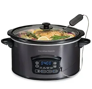 Hamilton Beach 6-Qt. Defrost Slow Cooker - Black and Stainless Steel - Image 3
