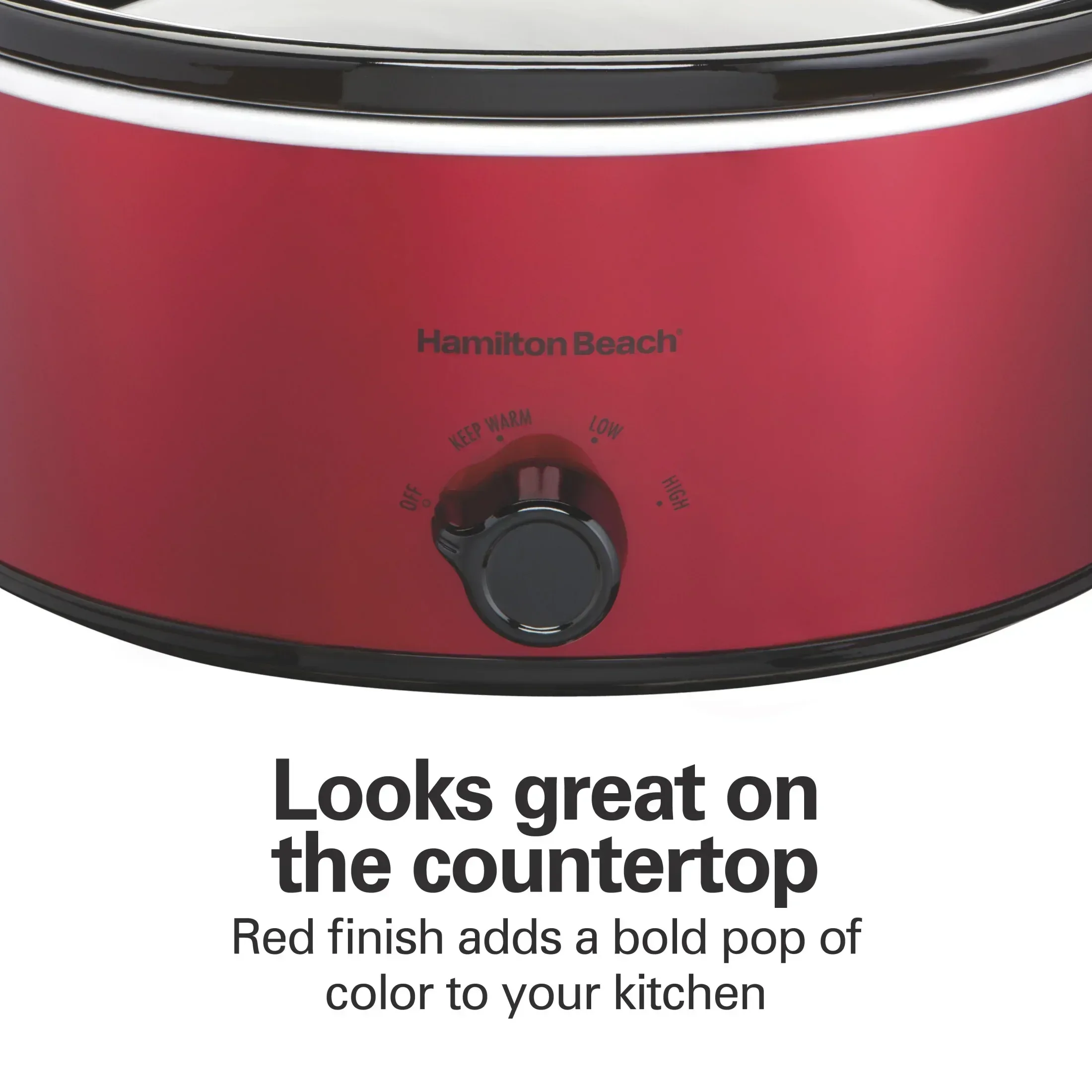 Hamilton Beach 6 Qt Slow Cooker, Stoneware Crock with Removable Pot, Red - Image 7