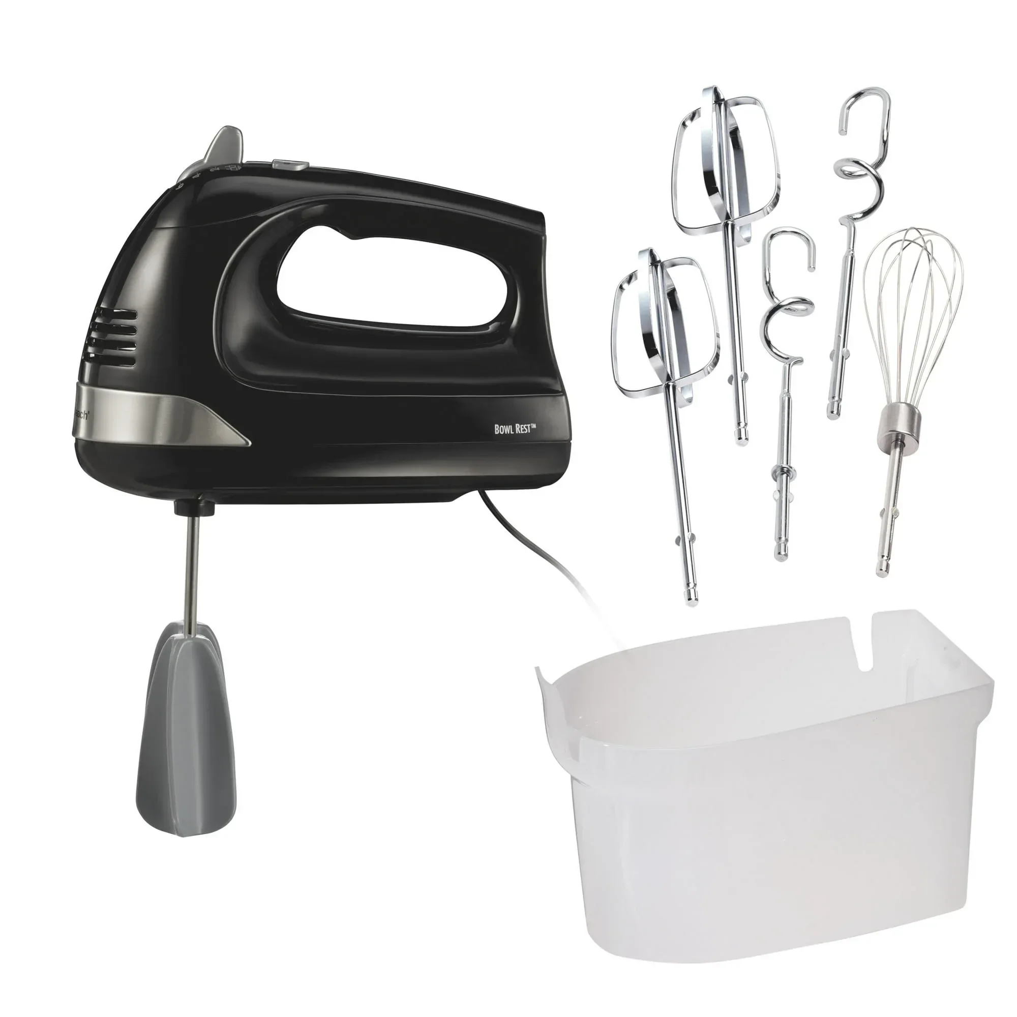 Hamilton Beach 6-Speed Electric Hand Mixer with Easy Clean Beaters, 7 Attachments & Case, Mixer for Kitchen, White - Image 7