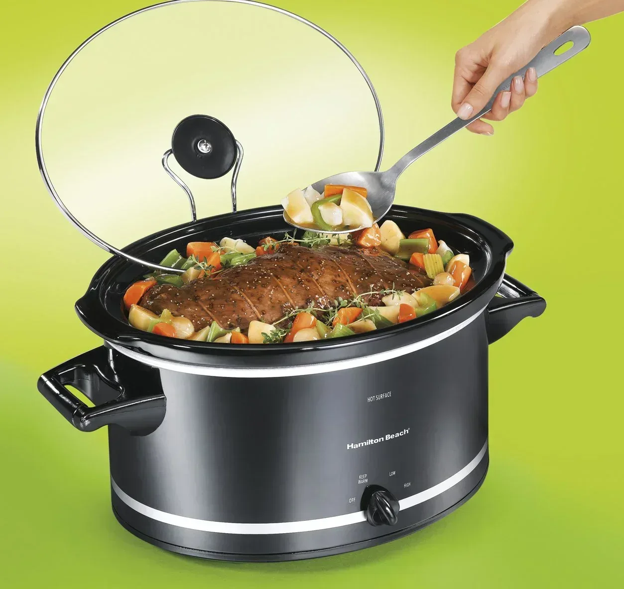 Hamilton Beach 8 Qt Slow Cooker, Stoneware Crock with Removable Pot - Image 12