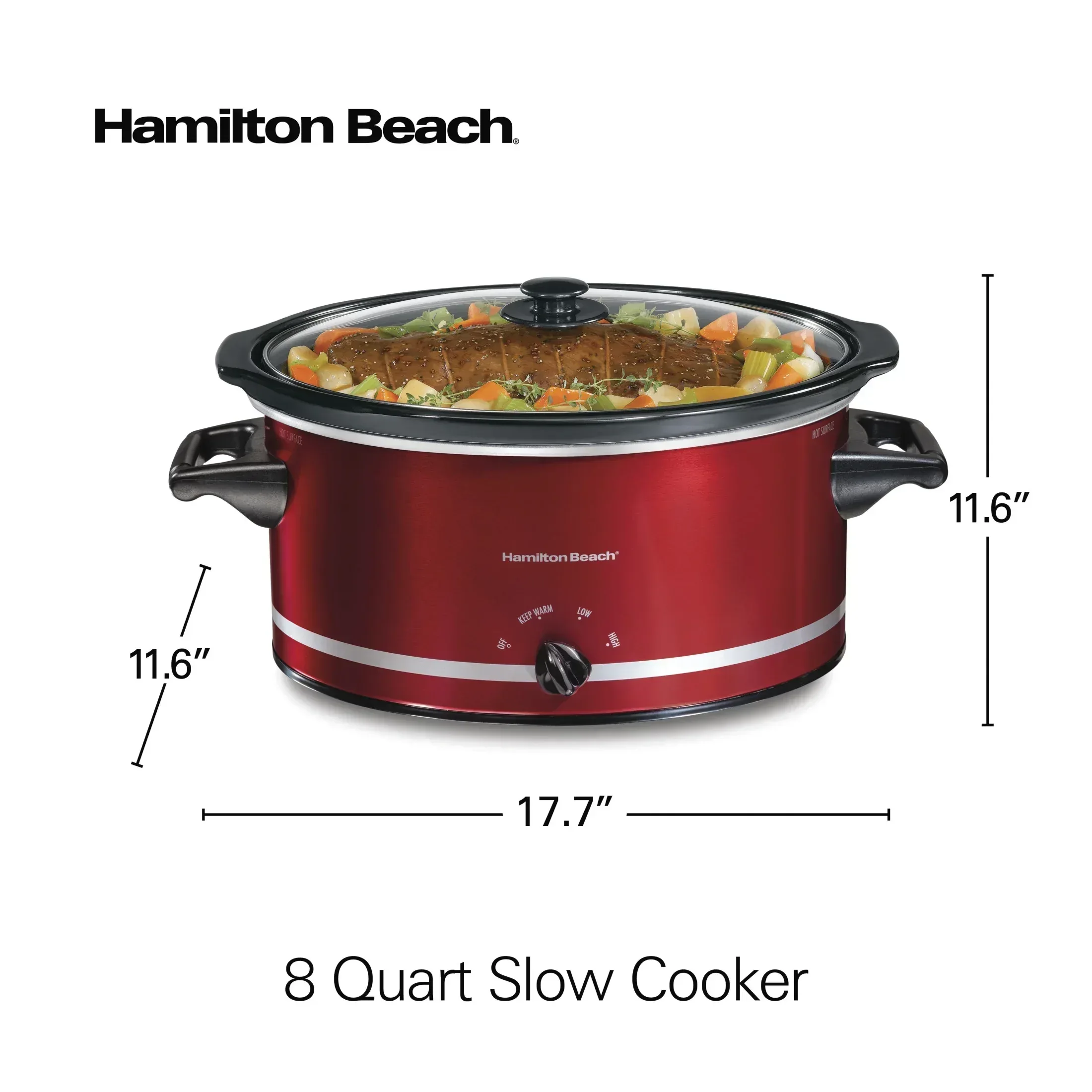 Hamilton Beach 8 Qt Slow Cooker, Stoneware Crock with Removable Pot - Image 20