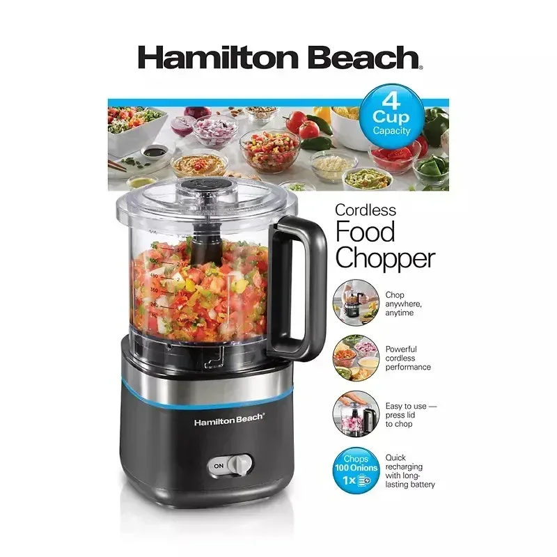 Hamilton Beach Cordless 4-Cup Food Chopper - Image 6