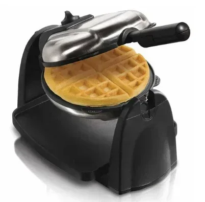Hamilton Beach Flip Belgian Waffle Maker with Removable Non-Stick Plates, Stainless Steel, 26030 - Image 2