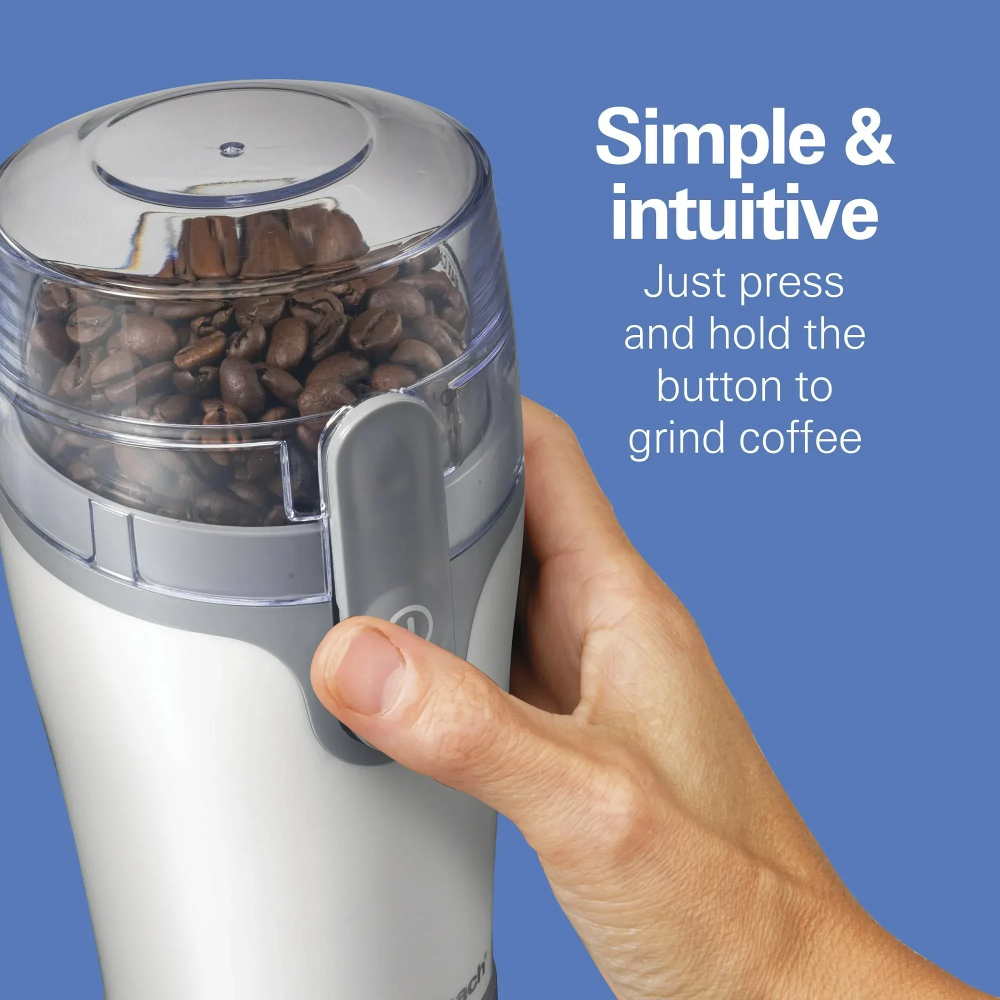 Hamilton Beach Fresh Grind Electric Coffee Grinder, White - Image 2